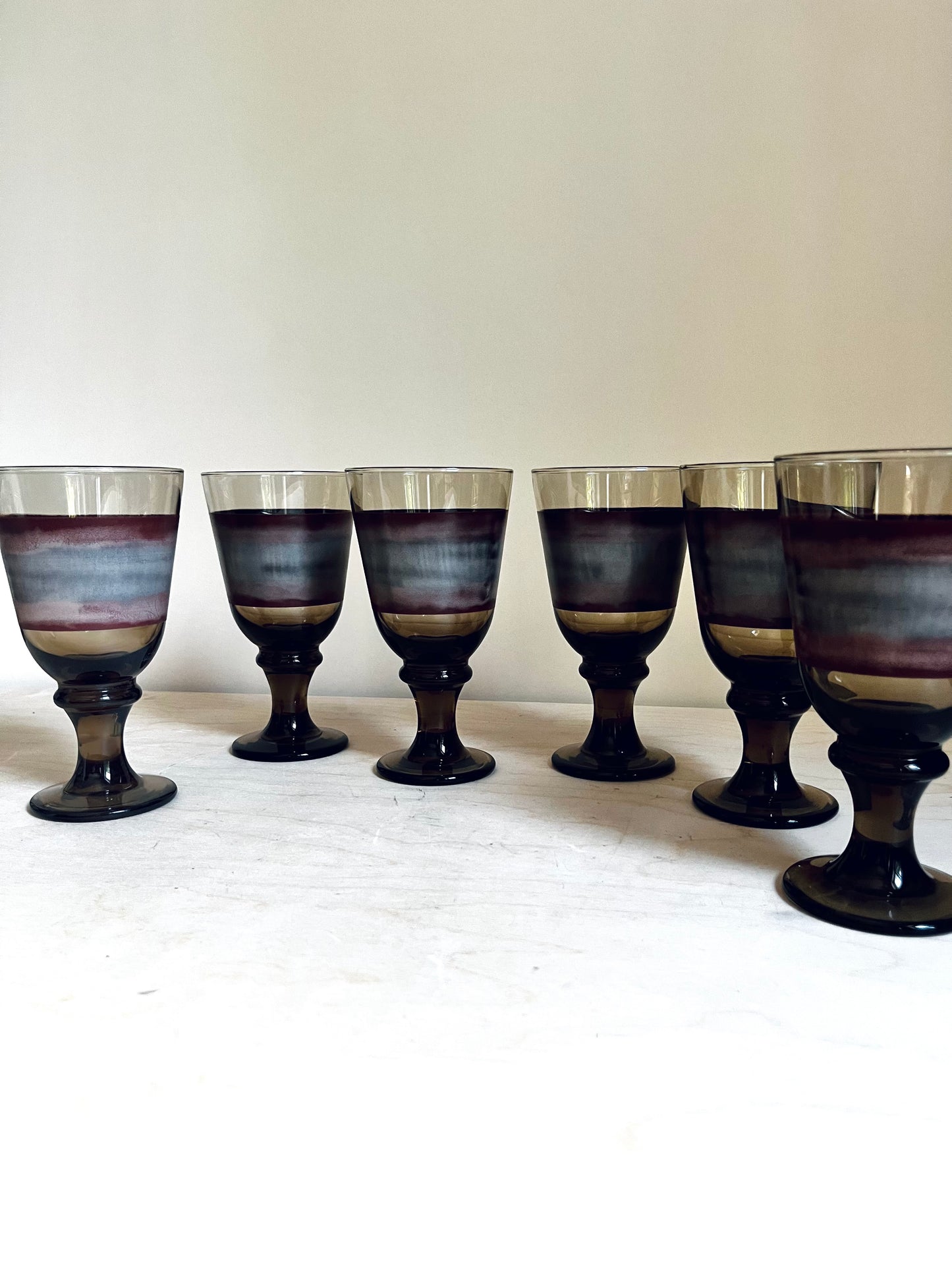 1970s Libbey Nova Brown Goblets | Set of 6