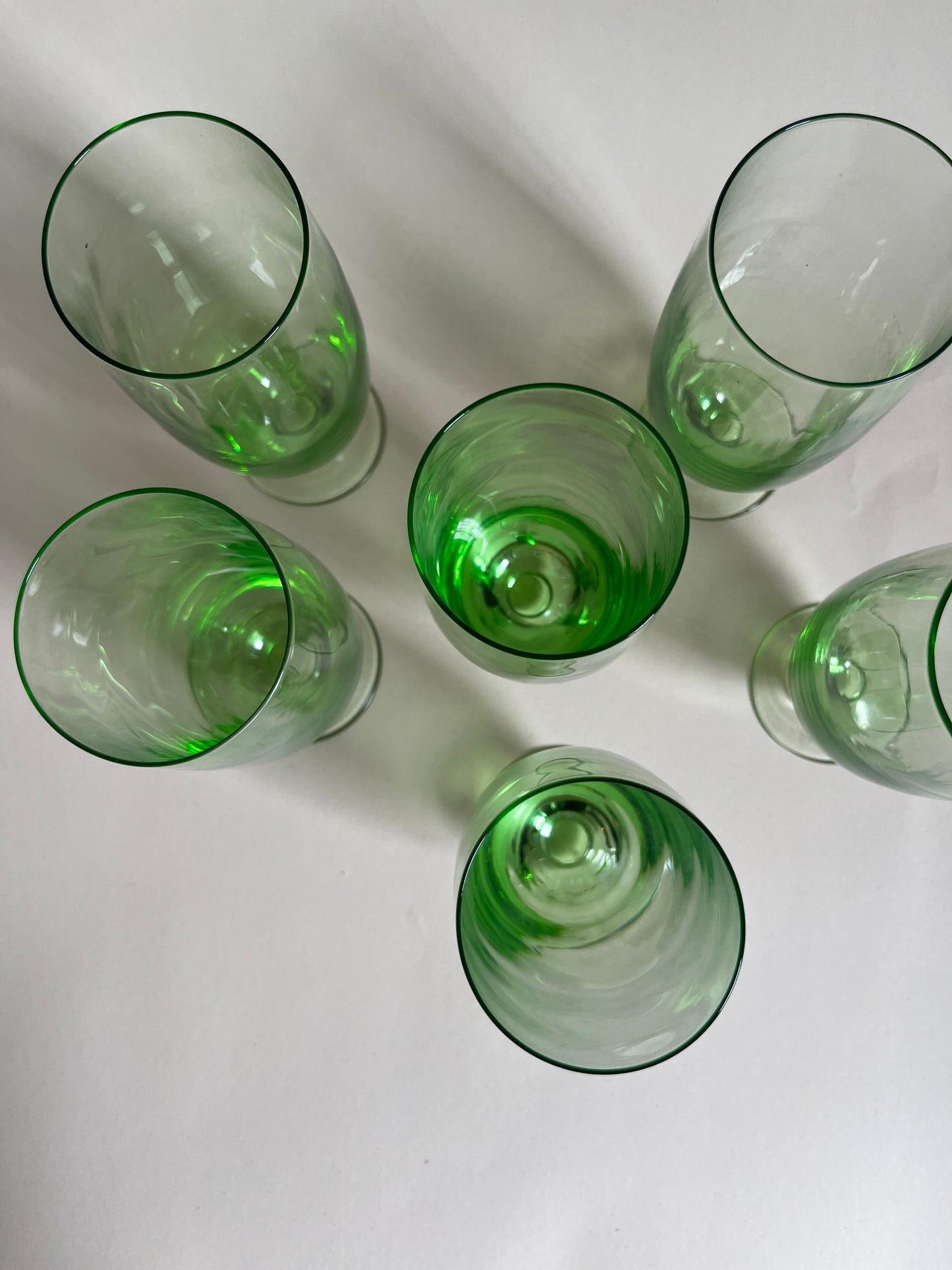 Lime Green Footed Cocktail Glasses | Set of 6