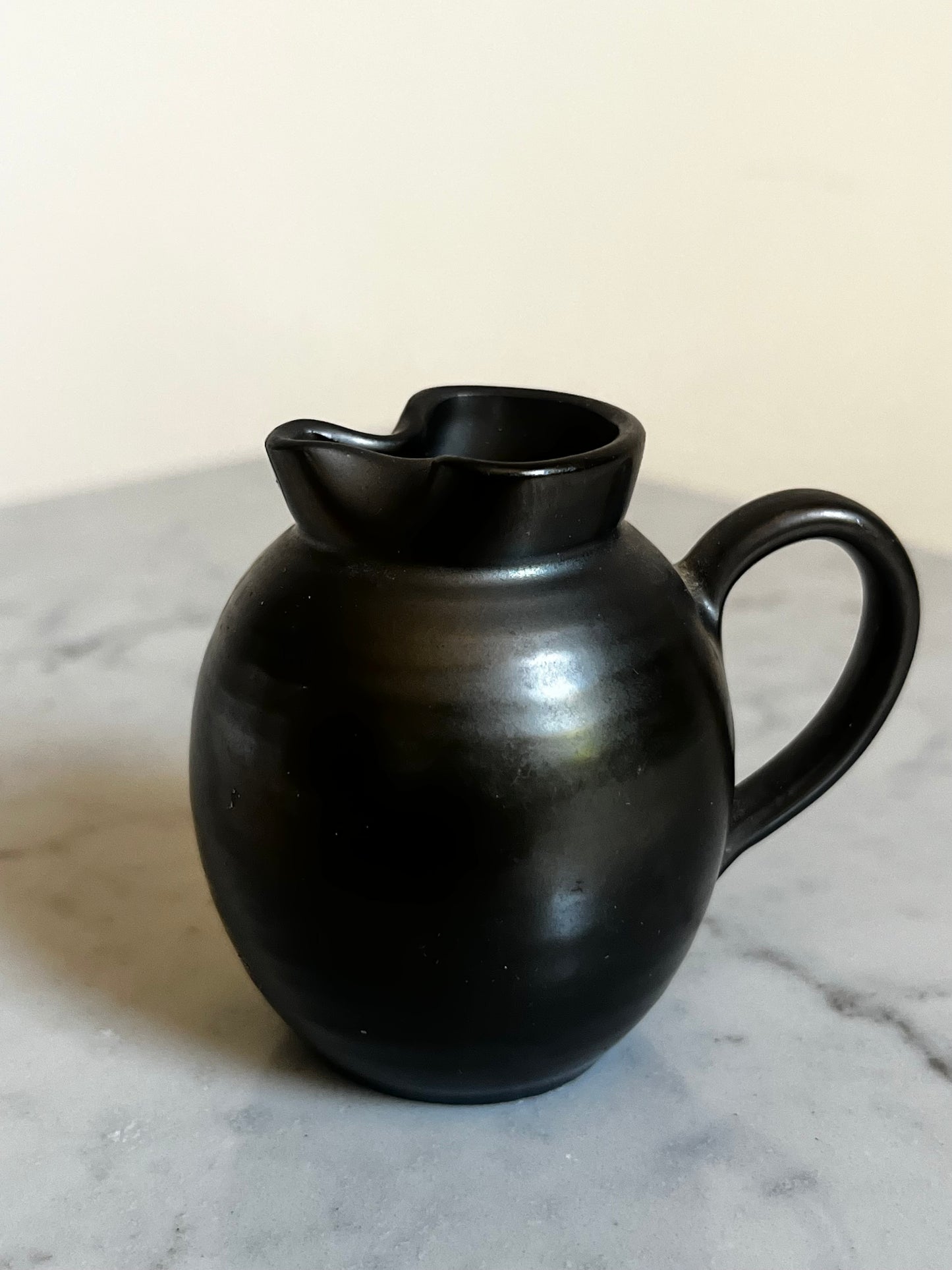 Handmade Studio Pottery Mini Creamer | Black Bronze Metallic Glaze