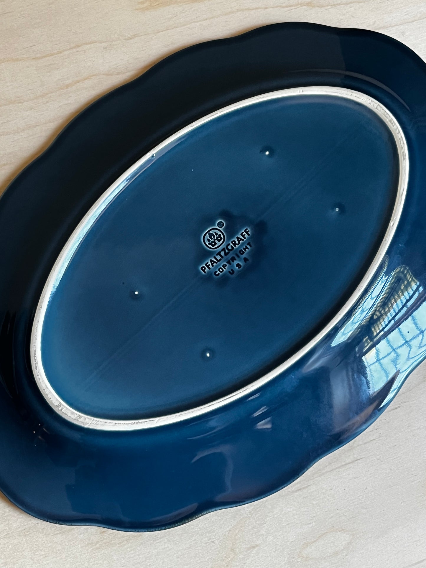 MCM Pfaltzgraff Blue Oval Serving Platter