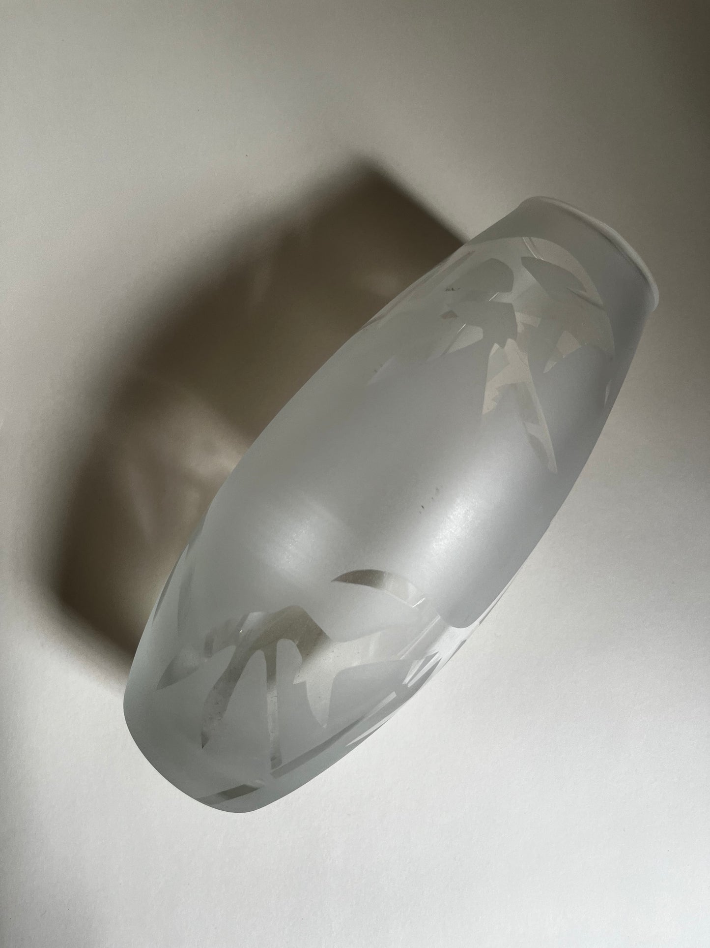 Frosted Glass Vase w. Organic Motif