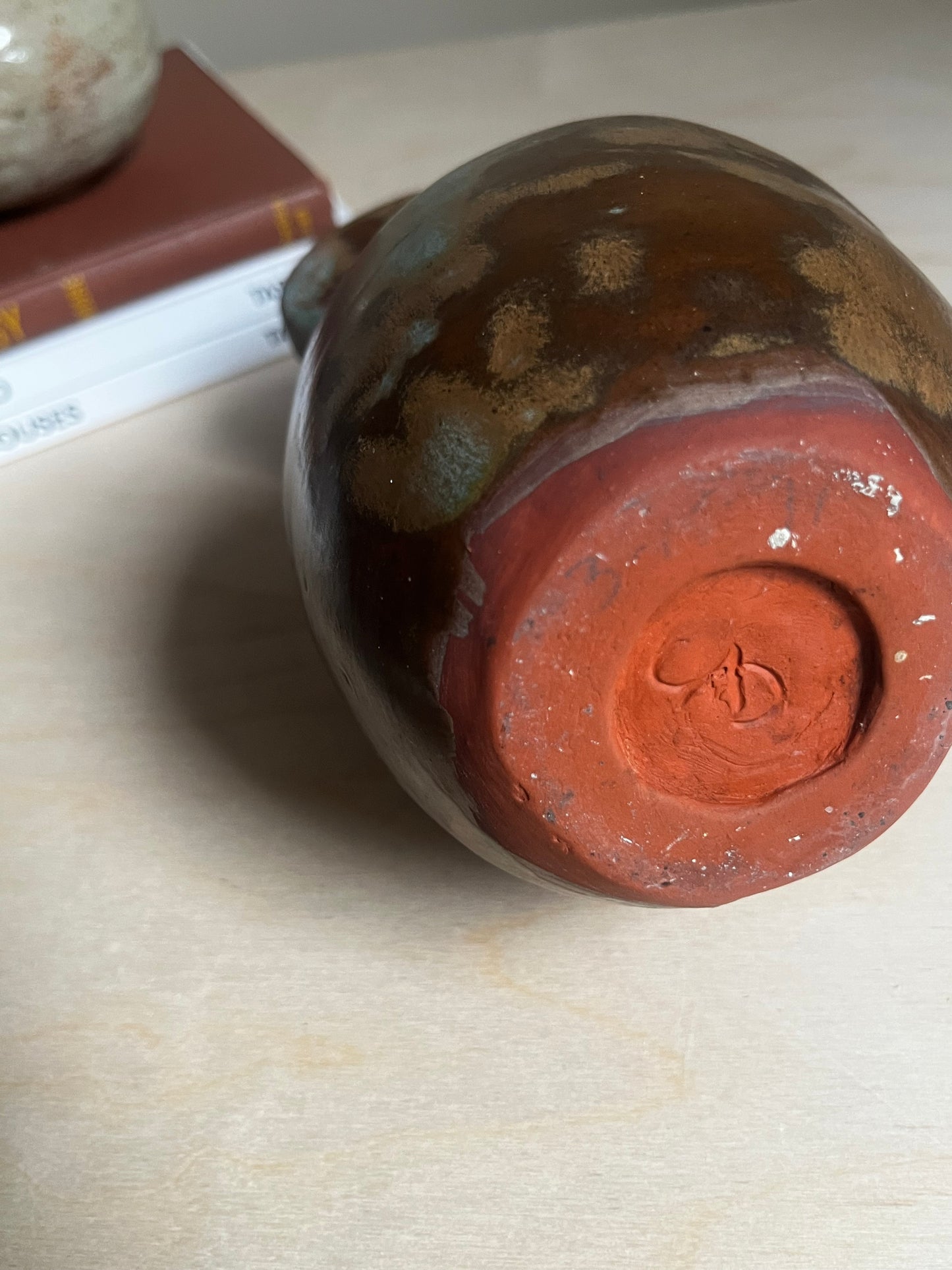 Handmade Studio Pottery Ceramic Pitcher | Brown & Green Glazed Stoneware Jug