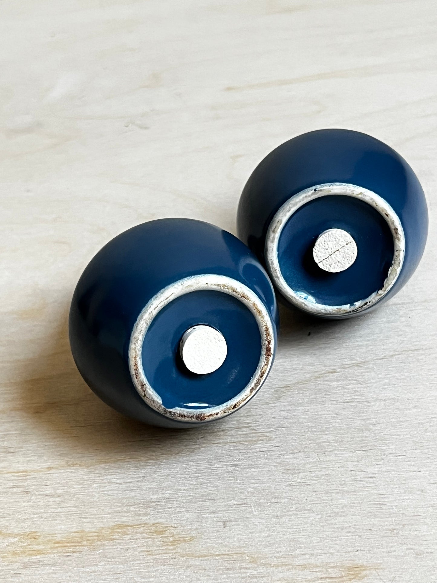 MCM Slate Blue Ceramic Salt & Pepper Shakers | Set of 2