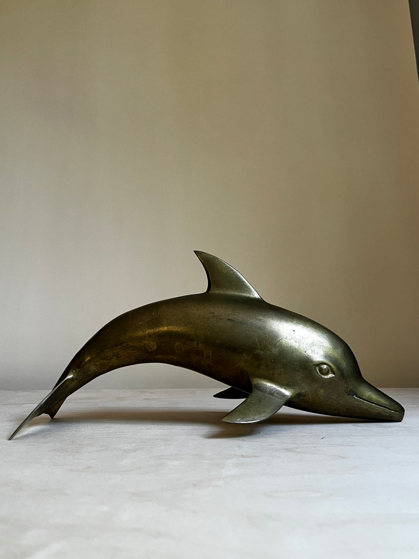 XL 13” Brass Dolphin Figure