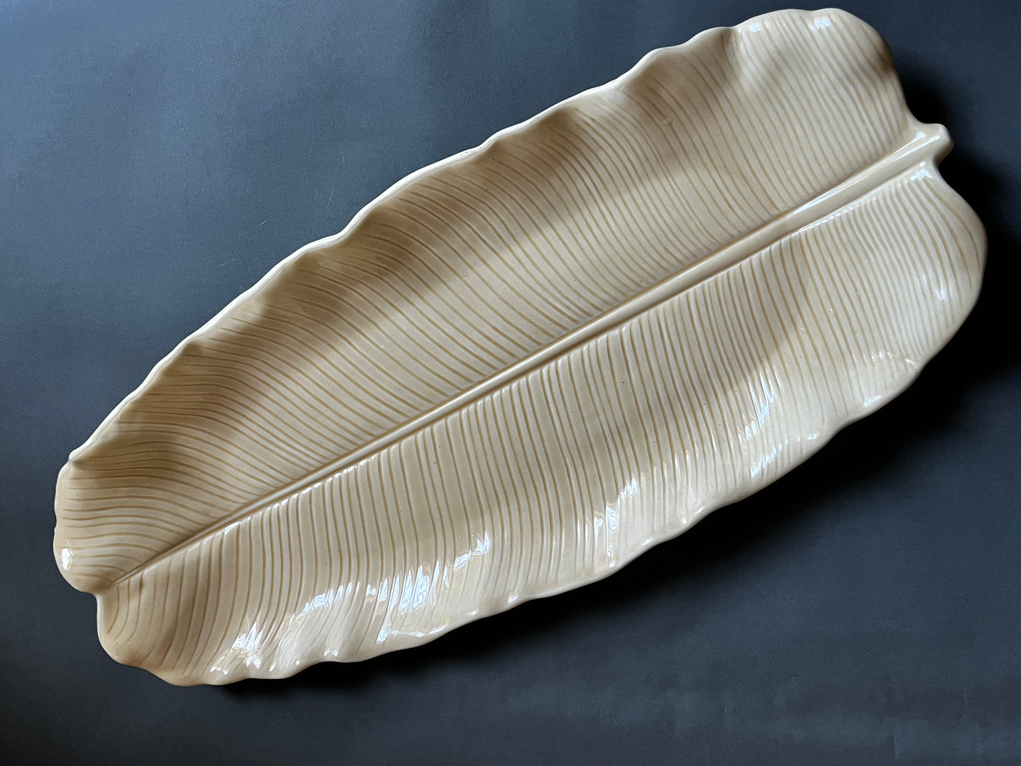 MCM 21” Metlox Pottery Ceramic Leaf Platter