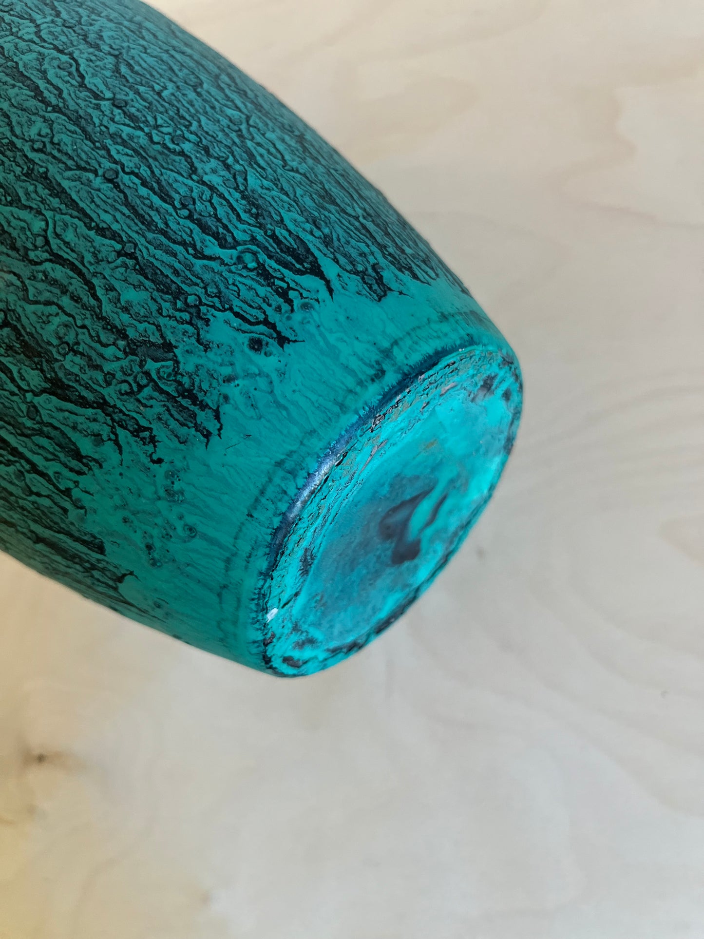Drip Finish Metal Vase, 8.5”