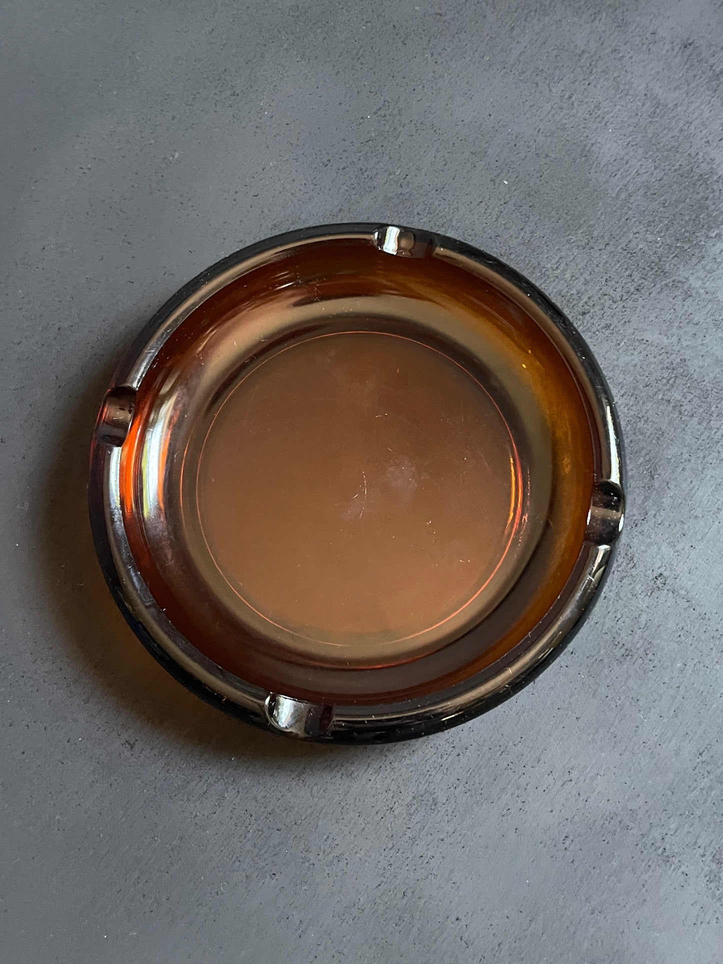 Large Amber Glass Ashtray