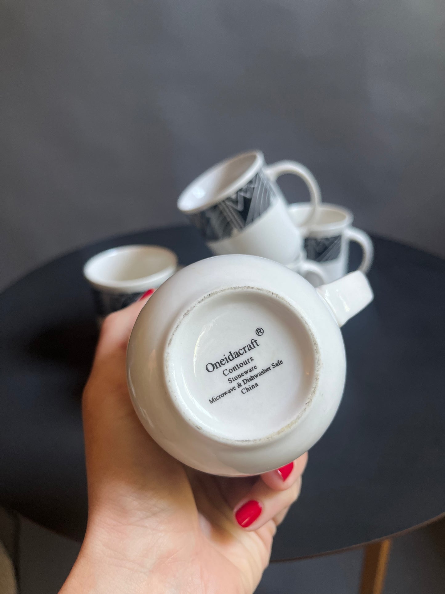 Oneidacraft “Contours” Stoneware Mugs | Set of 6