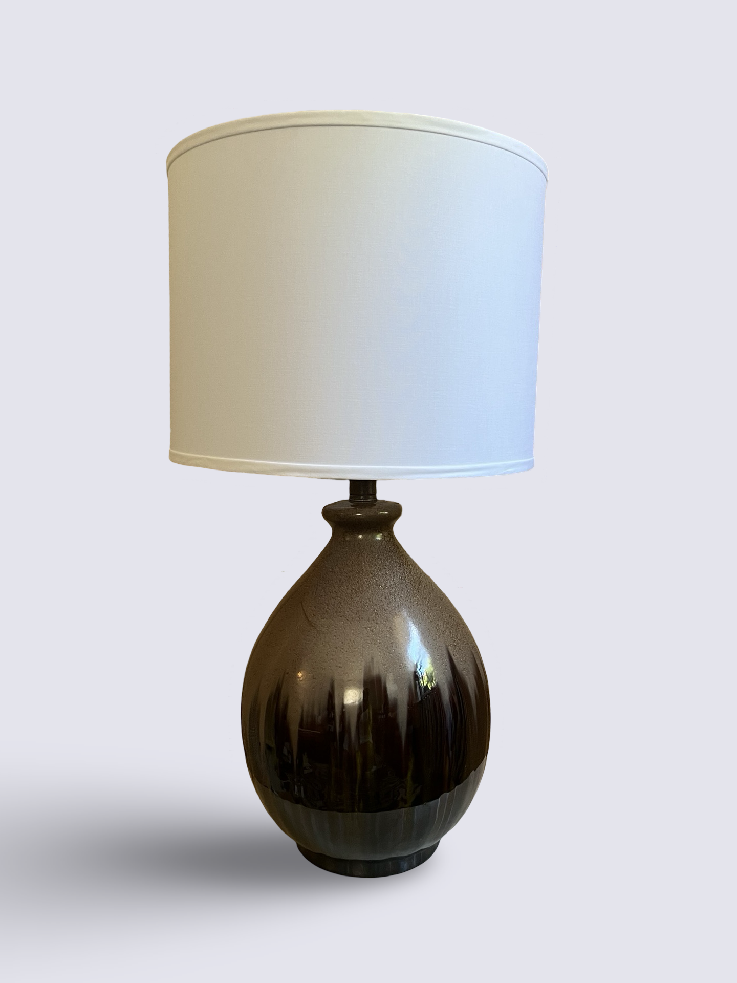 Massive 1950s MCM Glazed Ceramic Lamp