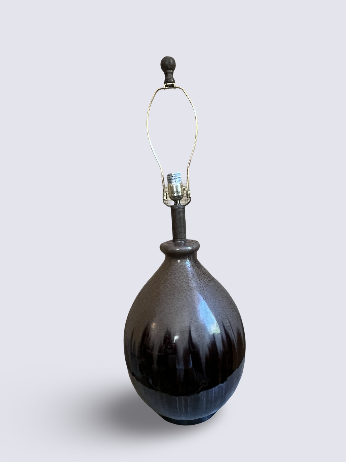 Massive 1950s MCM Glazed Ceramic Lamp