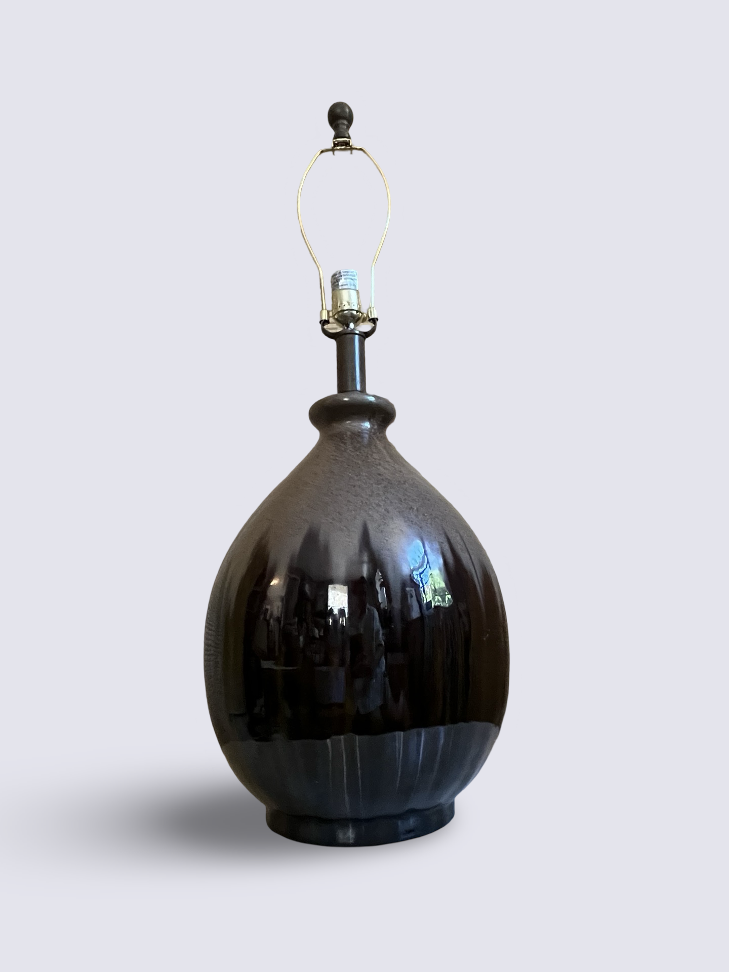 Massive 1950s MCM Glazed Ceramic Lamp