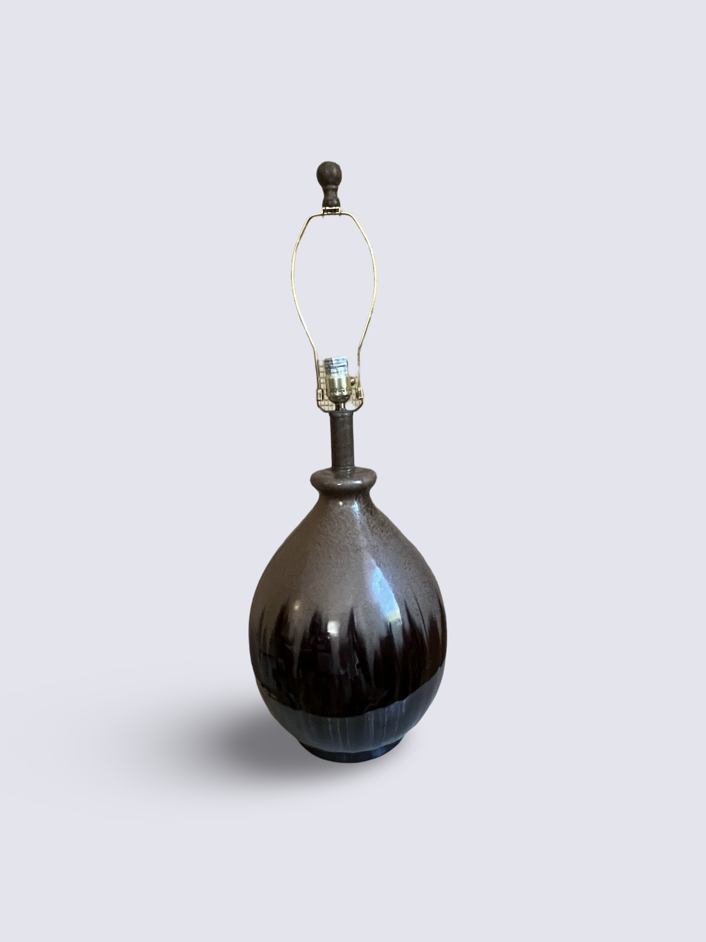 Massive 1950s MCM Glazed Ceramic Lamp