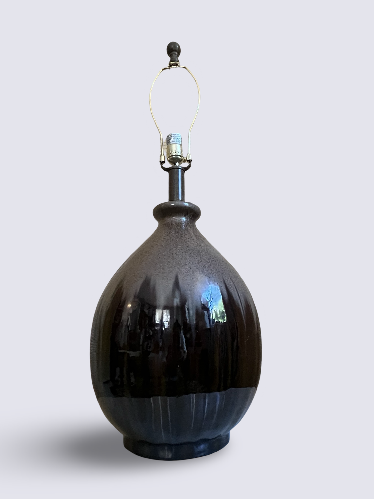 Massive 1950s MCM Glazed Ceramic Lamp