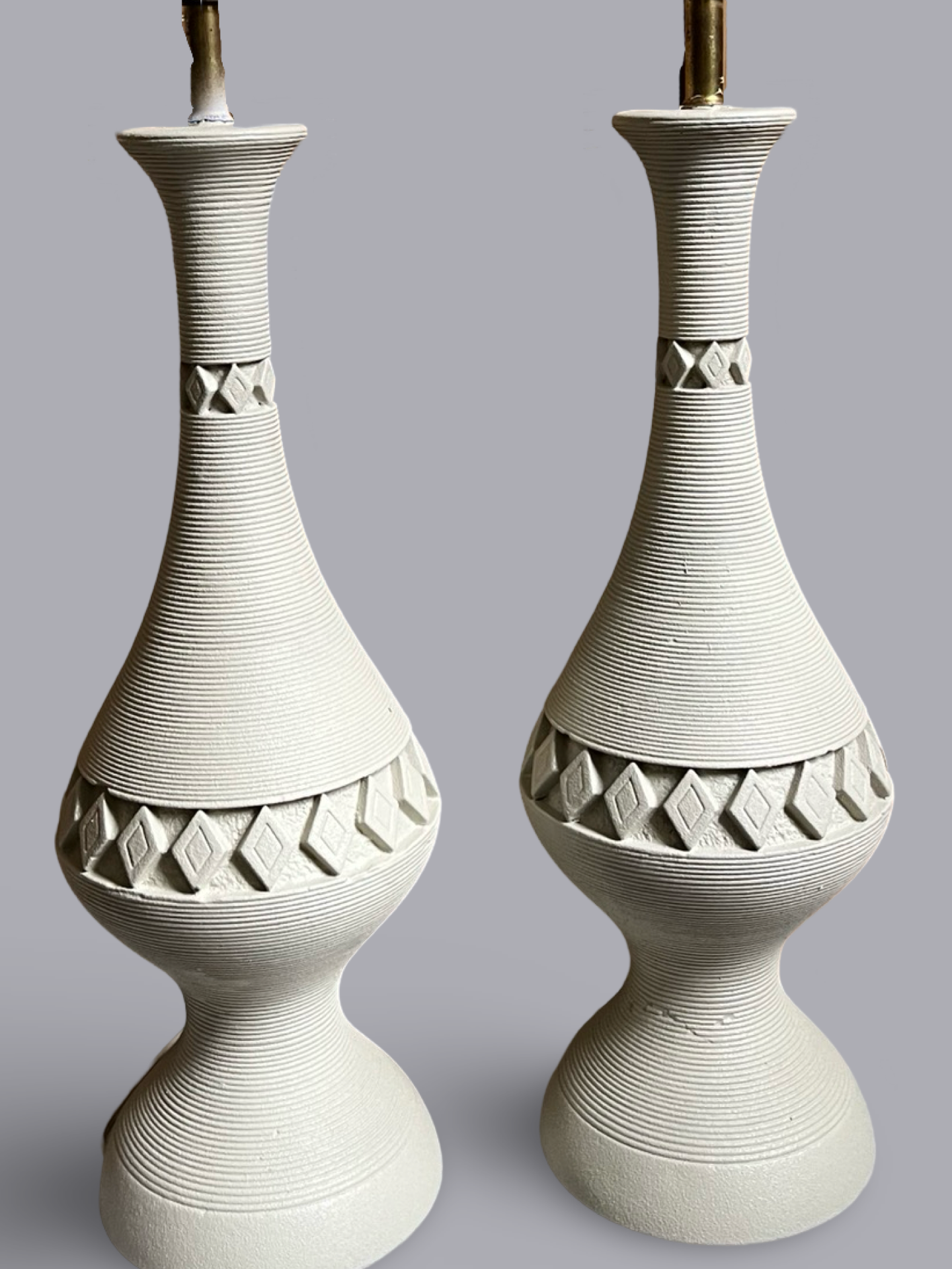 MCM Chalkware Lamps | Set of 2