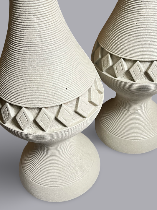 MCM Chalkware Lamps | Set of 2