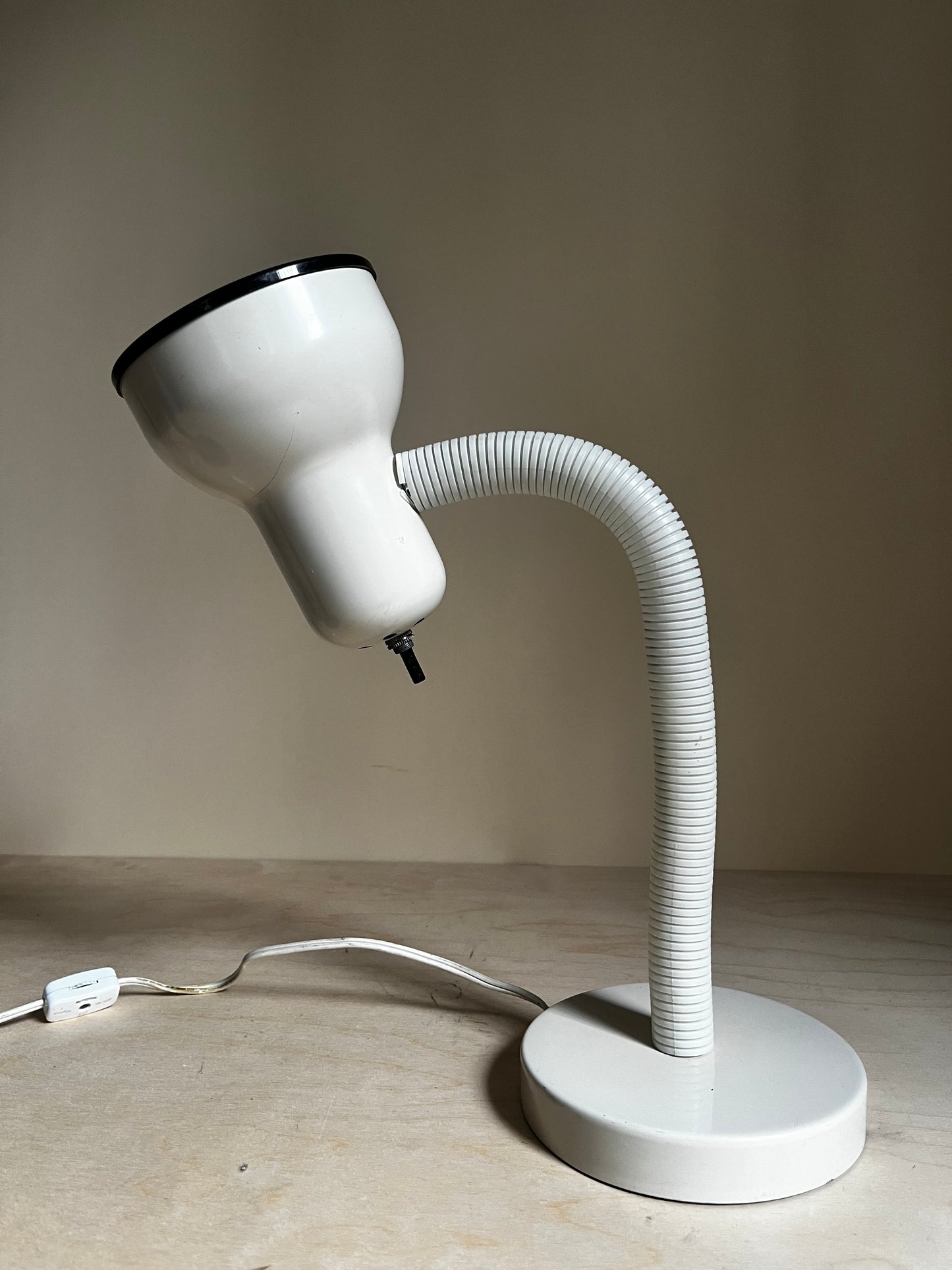 1980s Off White Gooseneck Lamp | MCM Revival Lighting