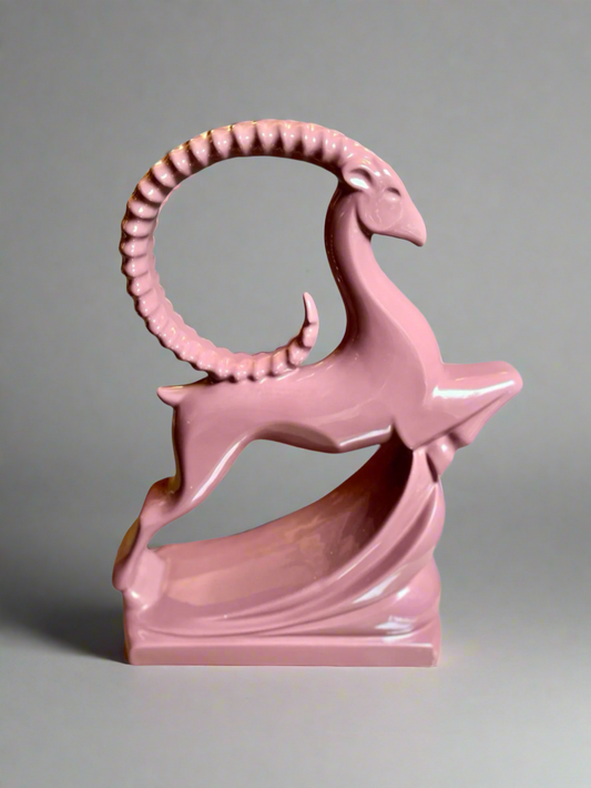 Haeger Mauve Antelope | Massive 1980s Ceramic Gazelle