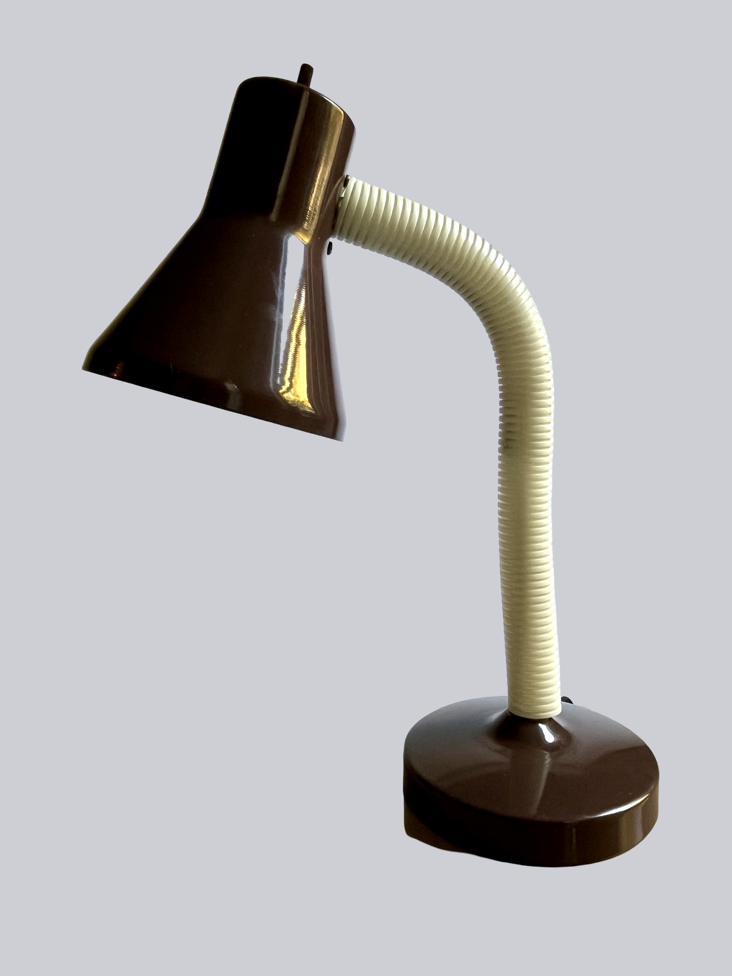 1980s Brown Gooseneck Lamp | MCM Revival Lighting
