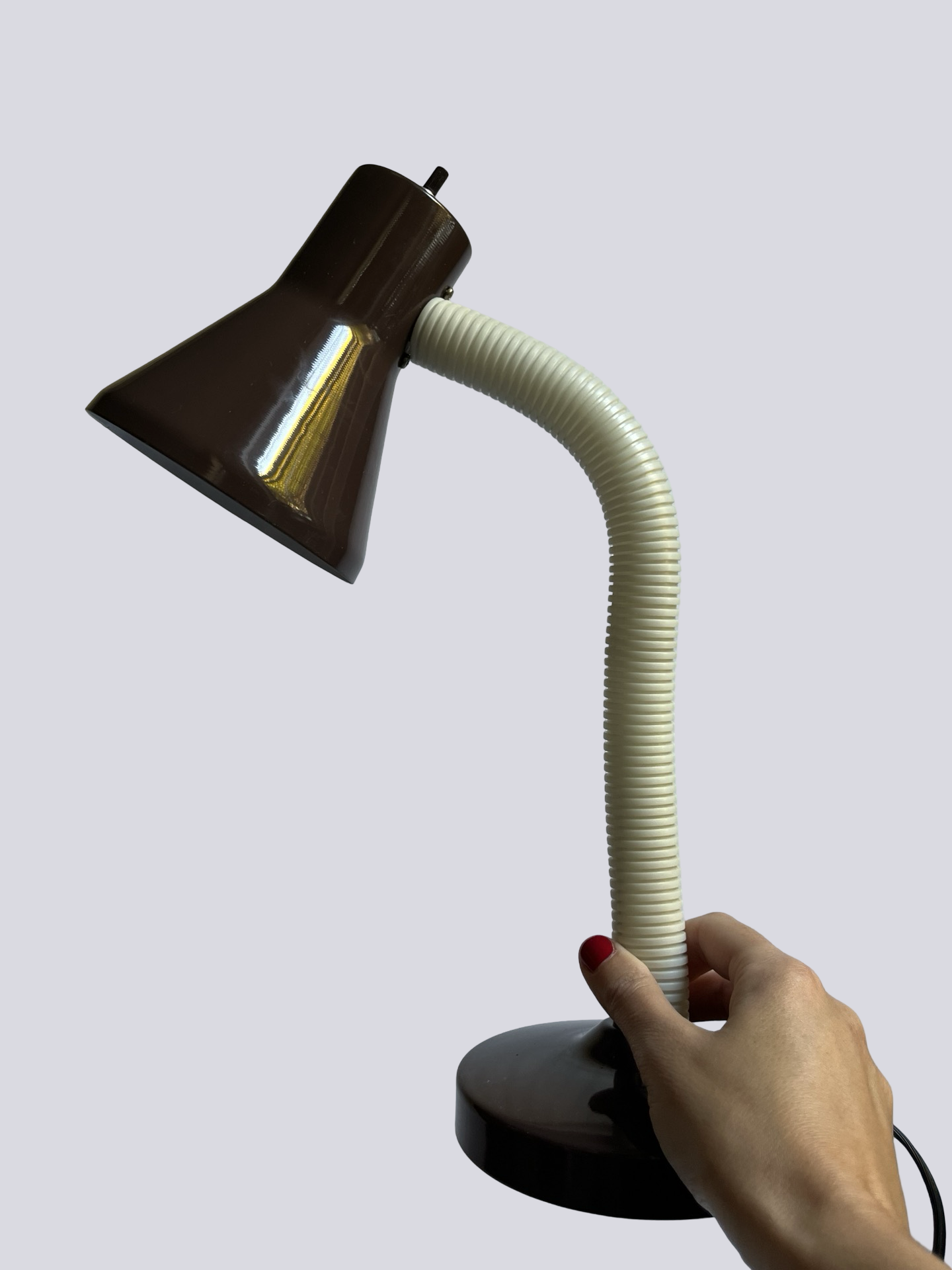 1980s Brown Gooseneck Lamp | MCM Revival Lighting