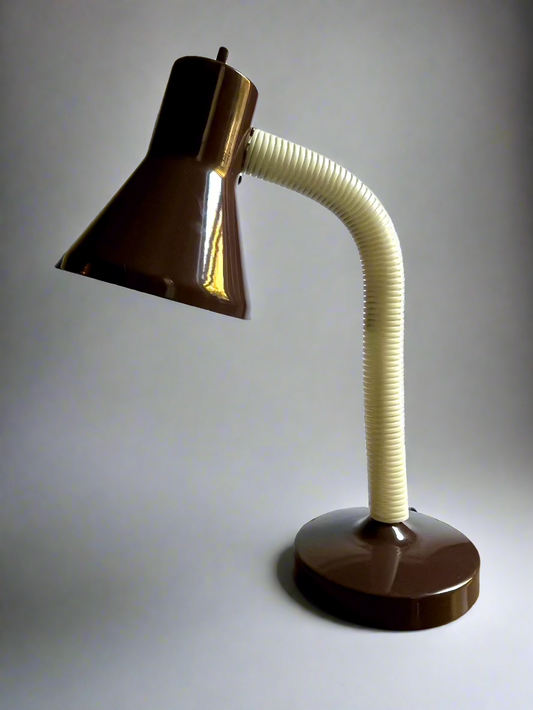 1980s Brown Gooseneck Lamp | MCM Revival Lighting