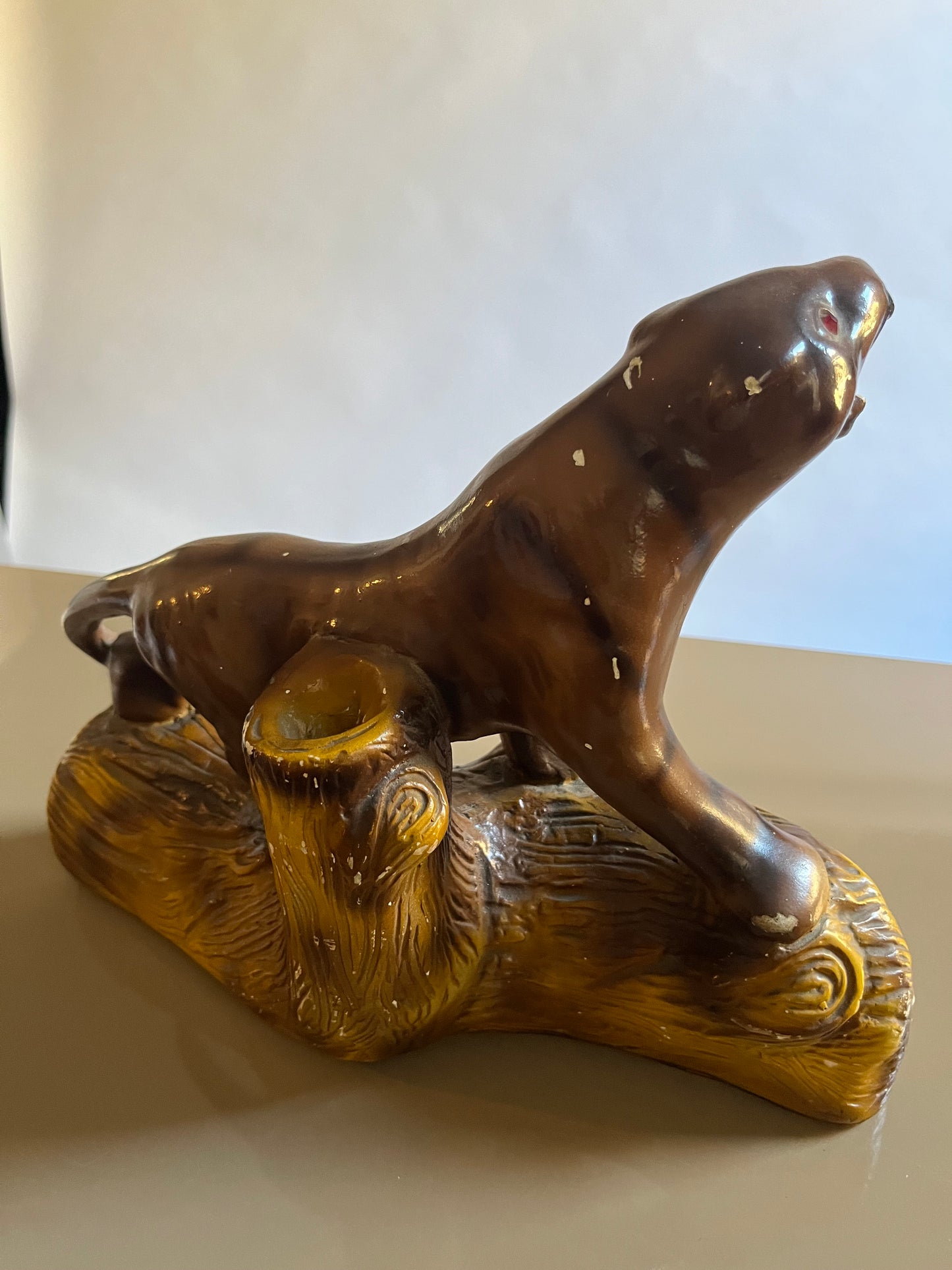 1950s Chalkware Tiger | Vintage MCM Tiger Figure