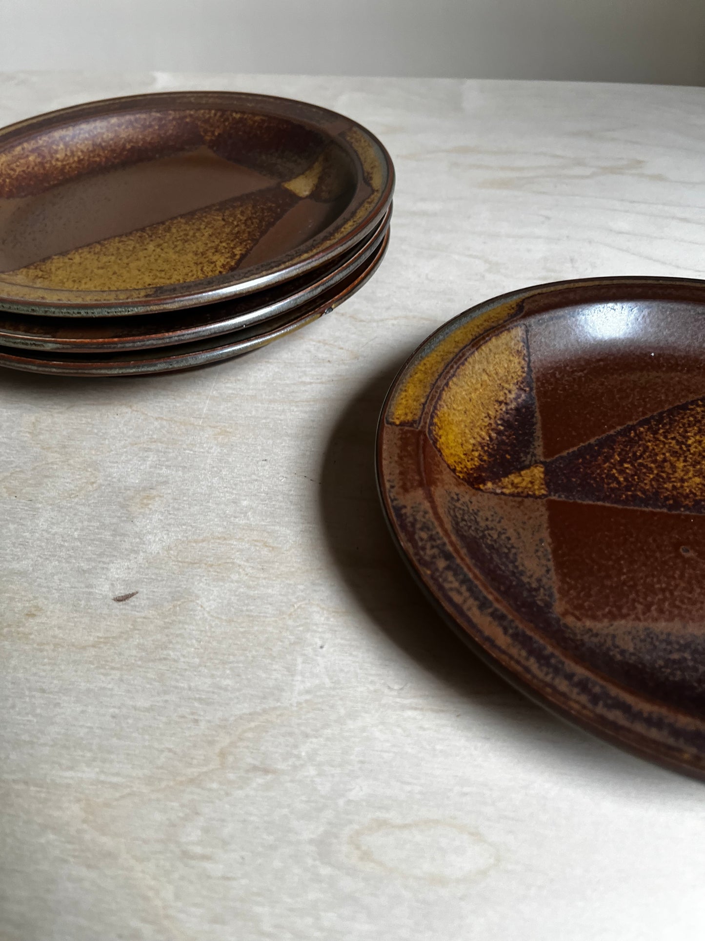 Iron Mountain Stoneware Roan Mountain Salad Plates | MCM Pottery, Set of 4