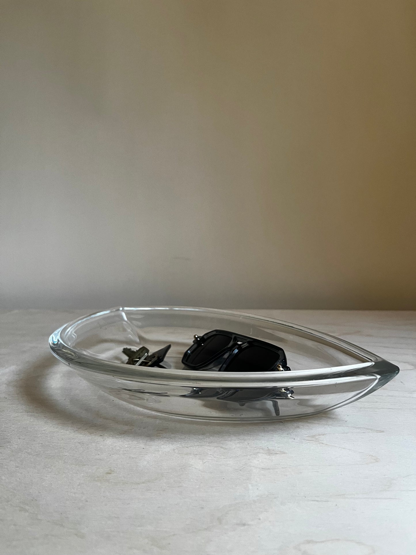 Crystal Glass Catchall Dish | Eye Shaped Trinket Tray