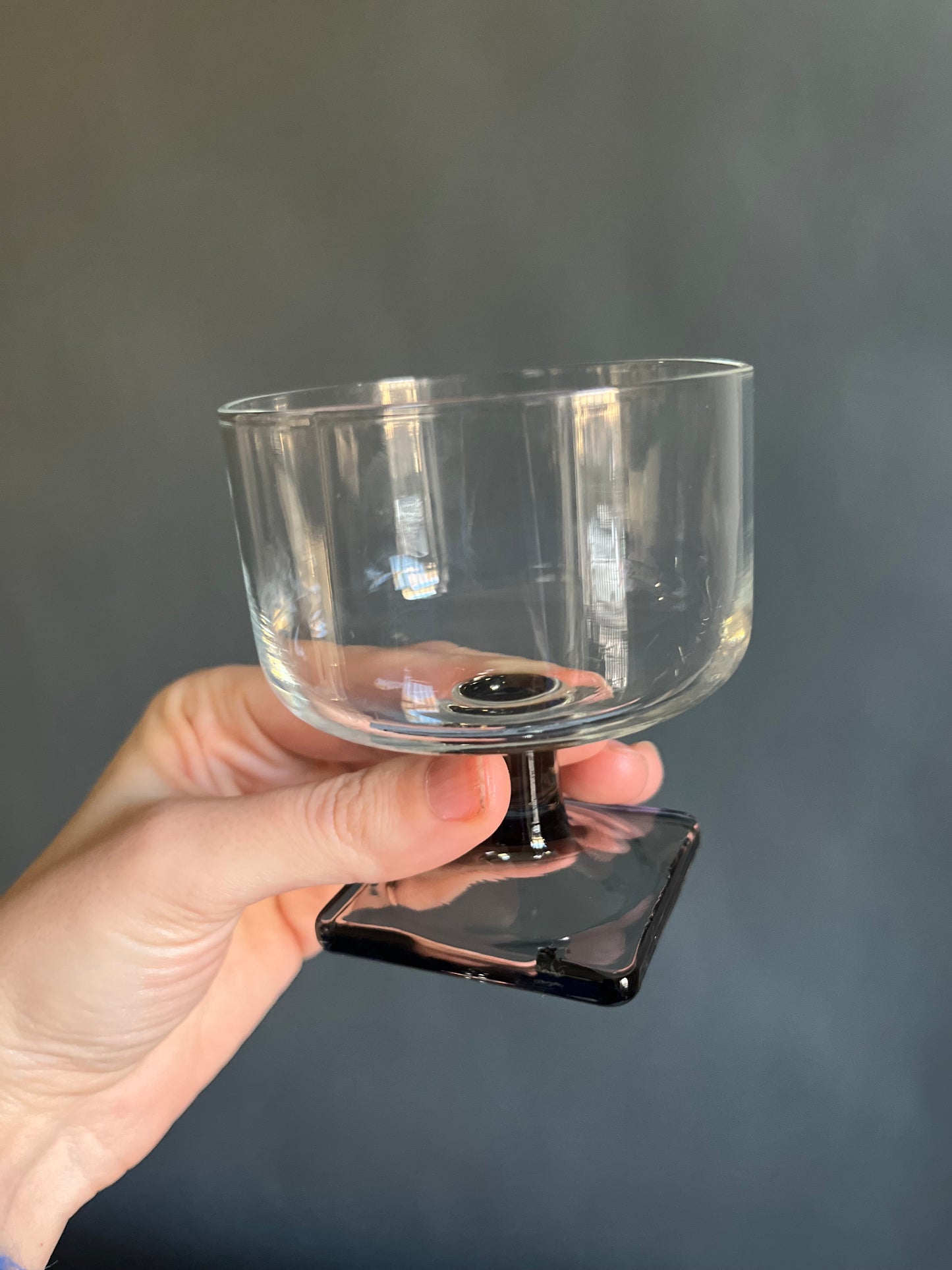 Federal Glass Nordic Midnight Smoked Gray Coupes | Set of 6