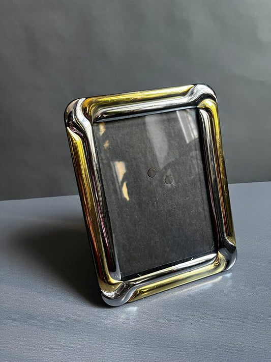 1980s Silver & Gold Deco Picture Frame