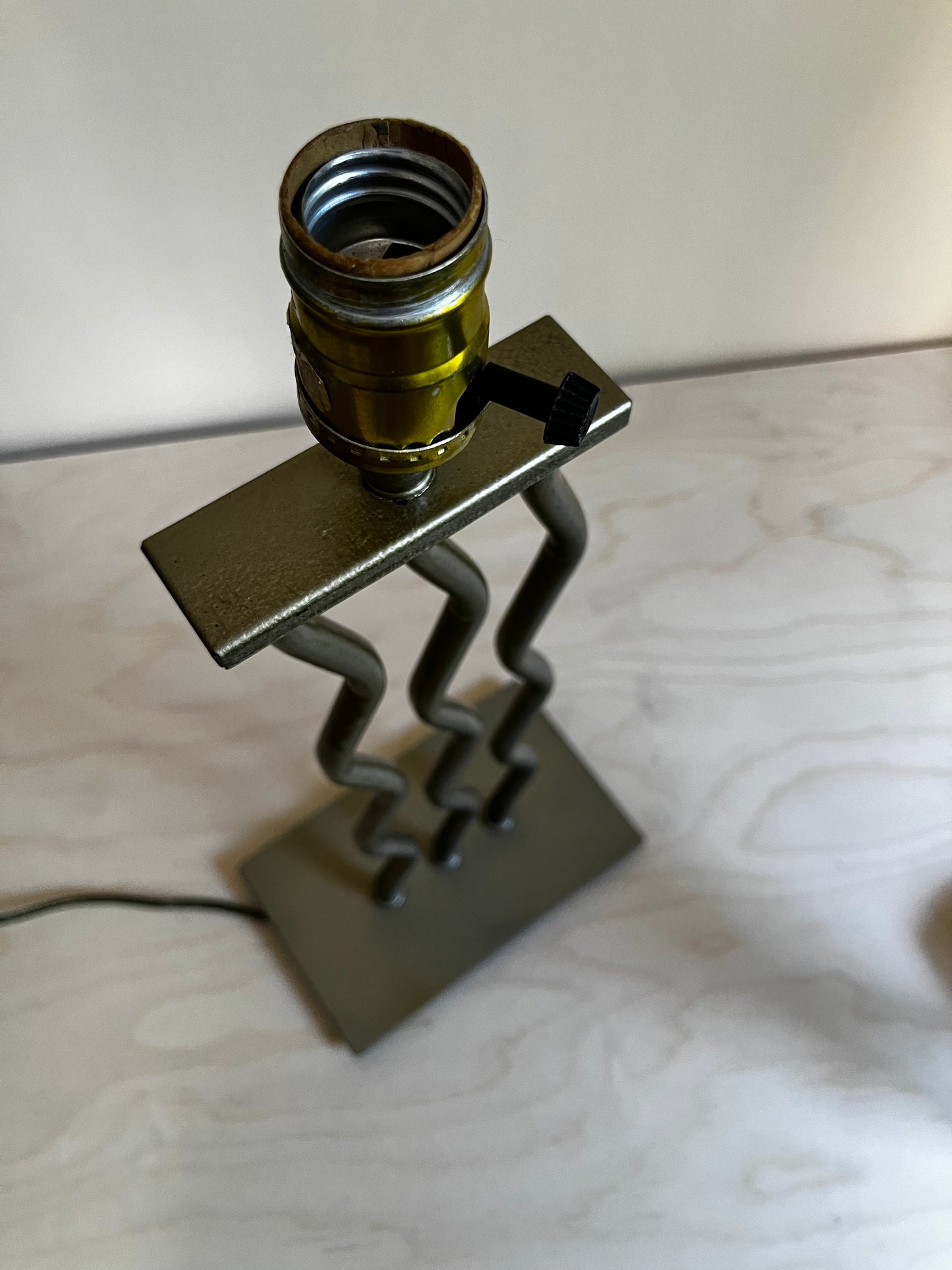 Postmodern Gold Squiggle Table Lamp