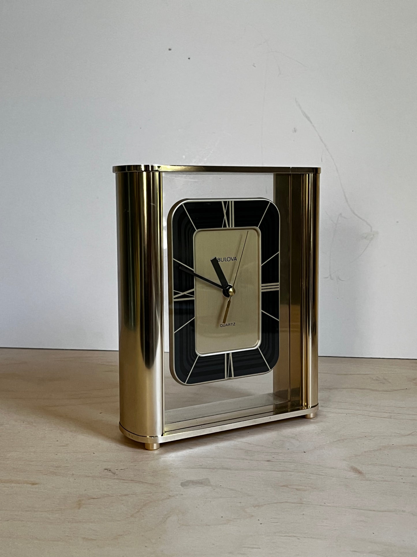 Bulova Art Deco Style Floating Desk Clock