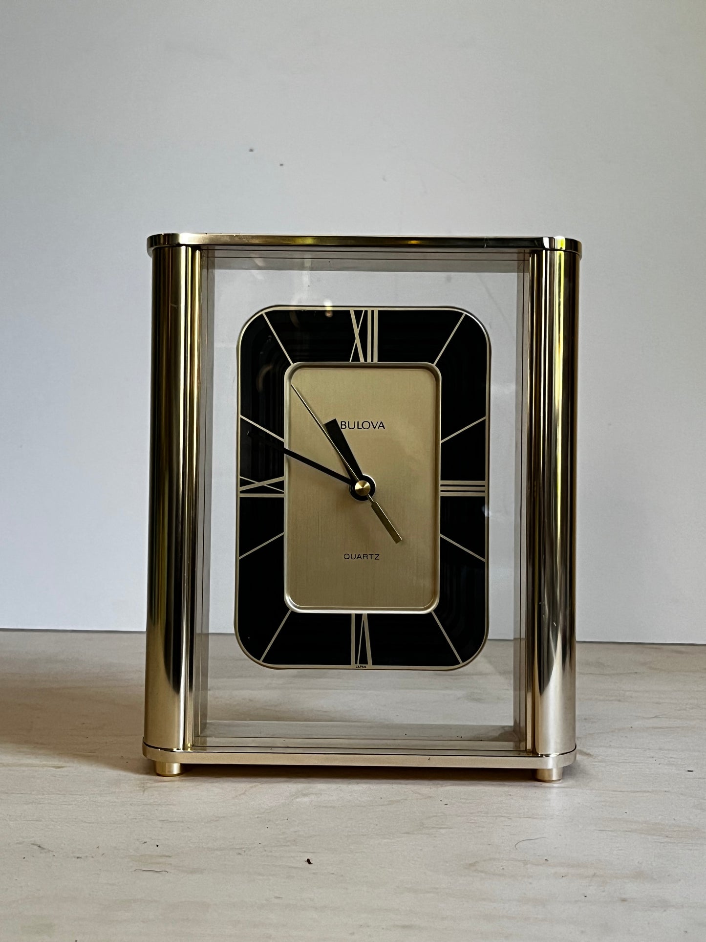 Bulova Art Deco Style Floating Desk Clock