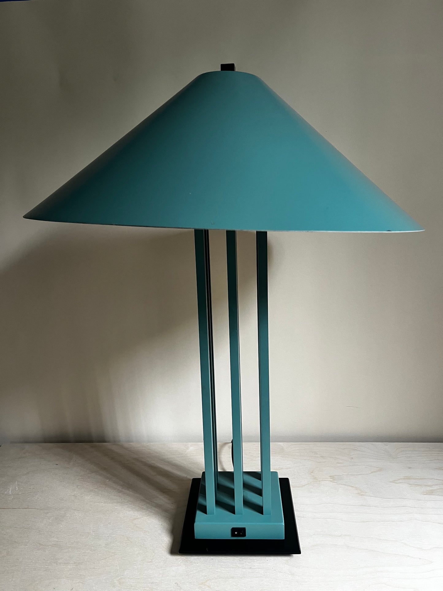 1990s Postmodern Memphis Style Mint Green Sculptural Table Lamp