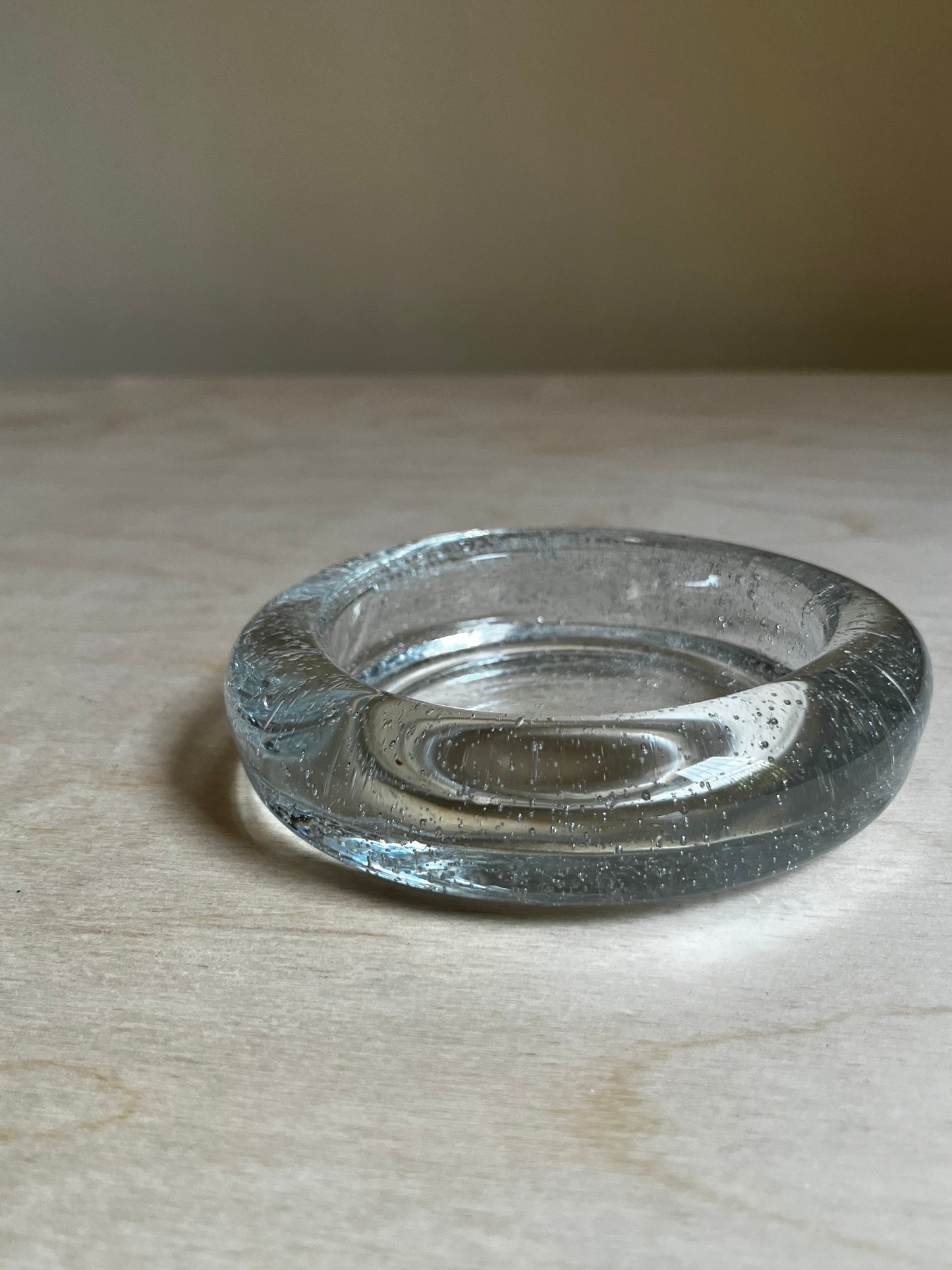Vintage Controlled Bubble Glass Catchall Dish