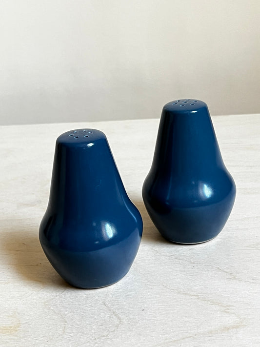 MCM Slate Blue Ceramic Salt & Pepper Shakers | Set of 2