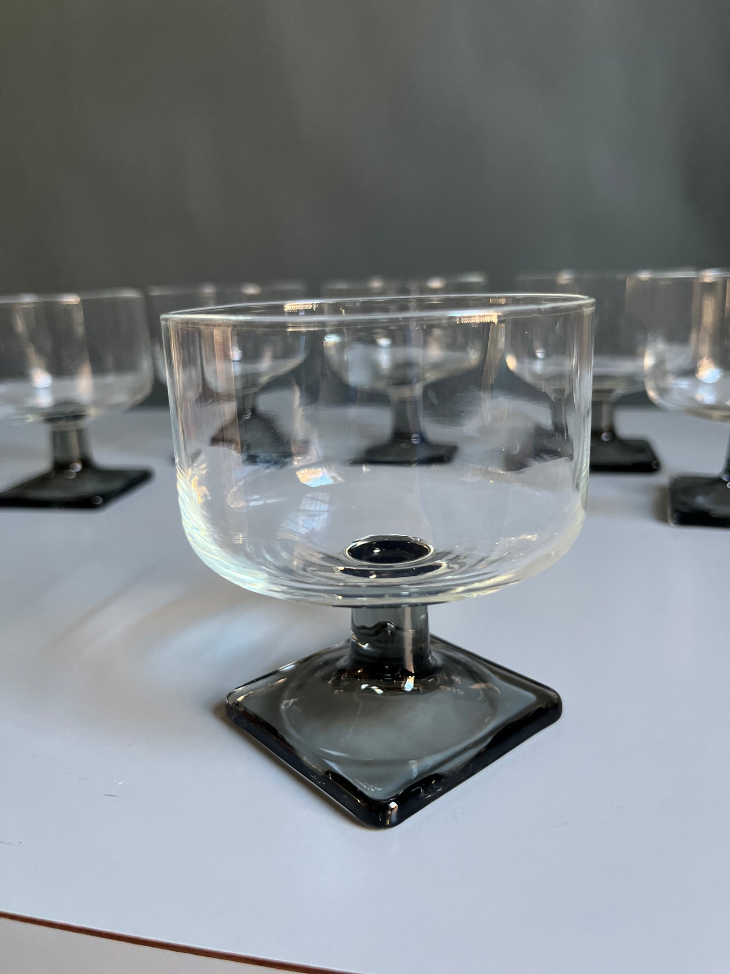 Federal Glass Nordic Midnight Smoked Gray Coupes | Set of 6