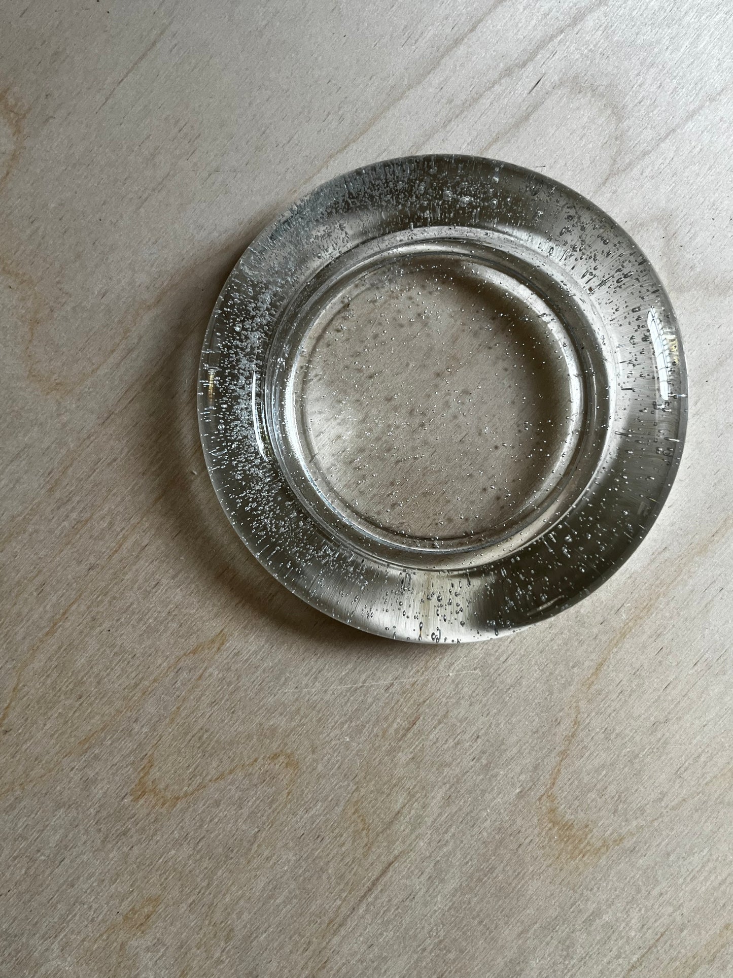 Vintage Controlled Bubble Glass Catchall Dish