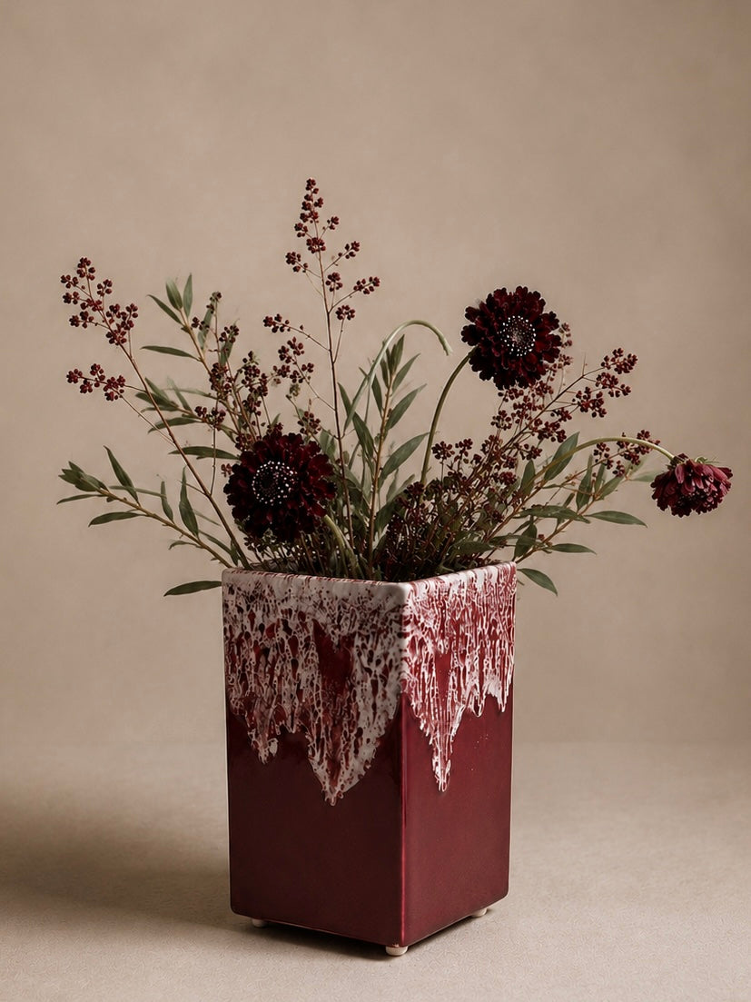 MCM Gonder Original No. 704 Ceramic Drip Glaze Vase
