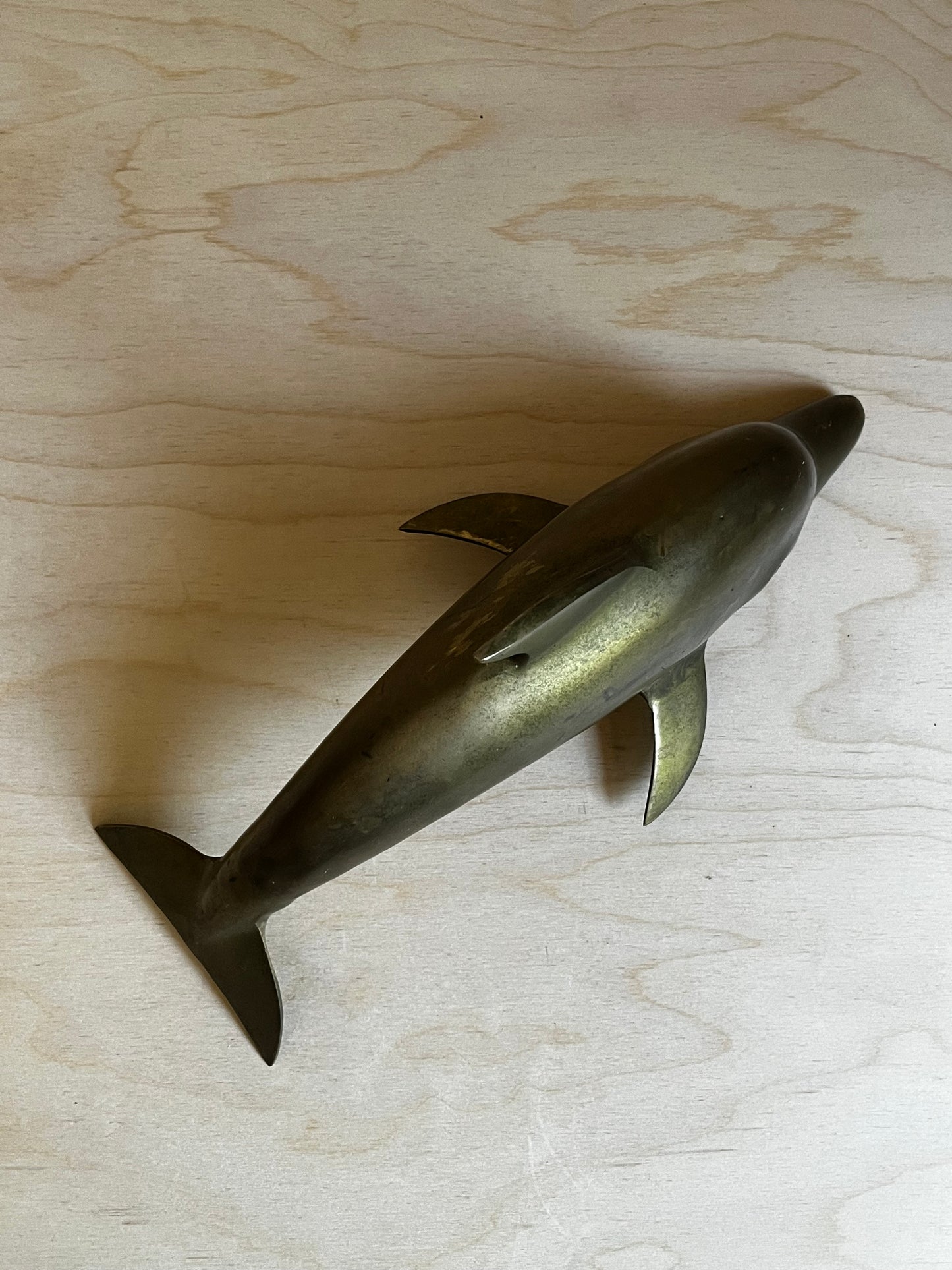 XL 13” Brass Dolphin Figure