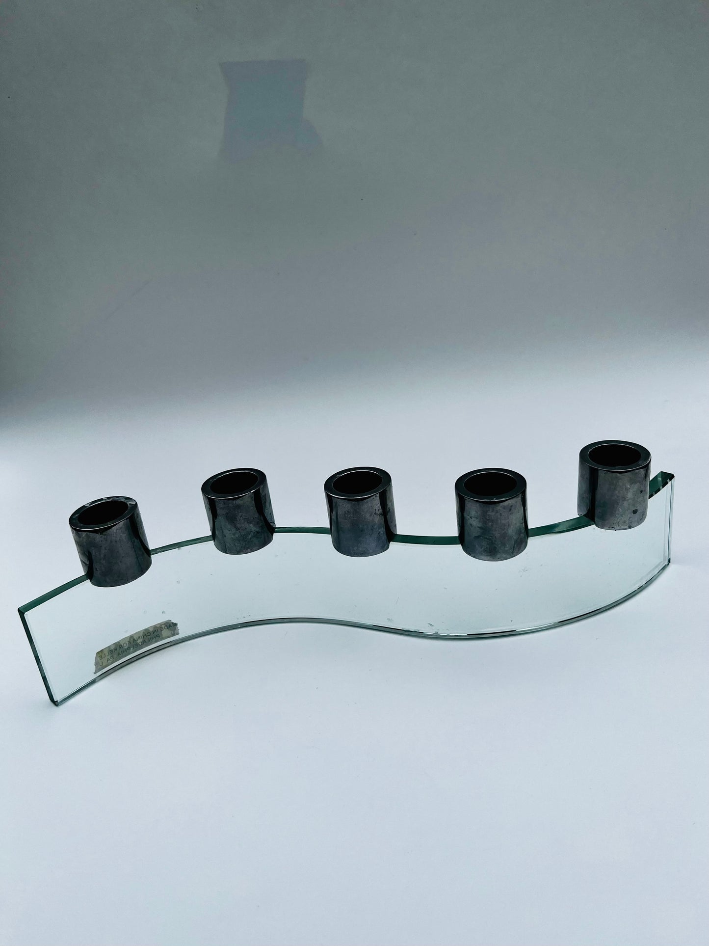 Glass + Chrome Squiggle Taper Holder
