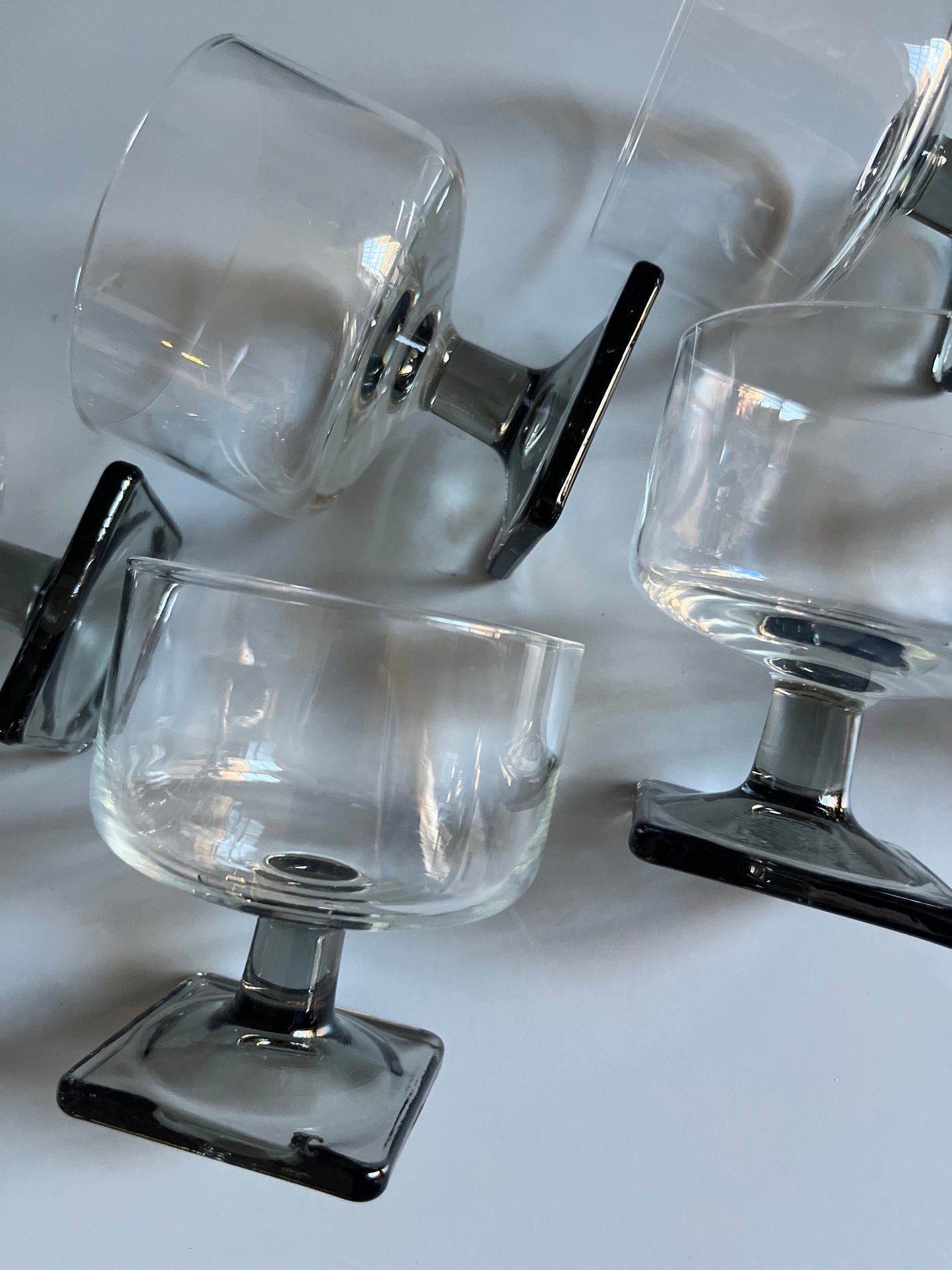 Federal Glass Nordic Midnight Smoked Gray Coupes | Set of 6