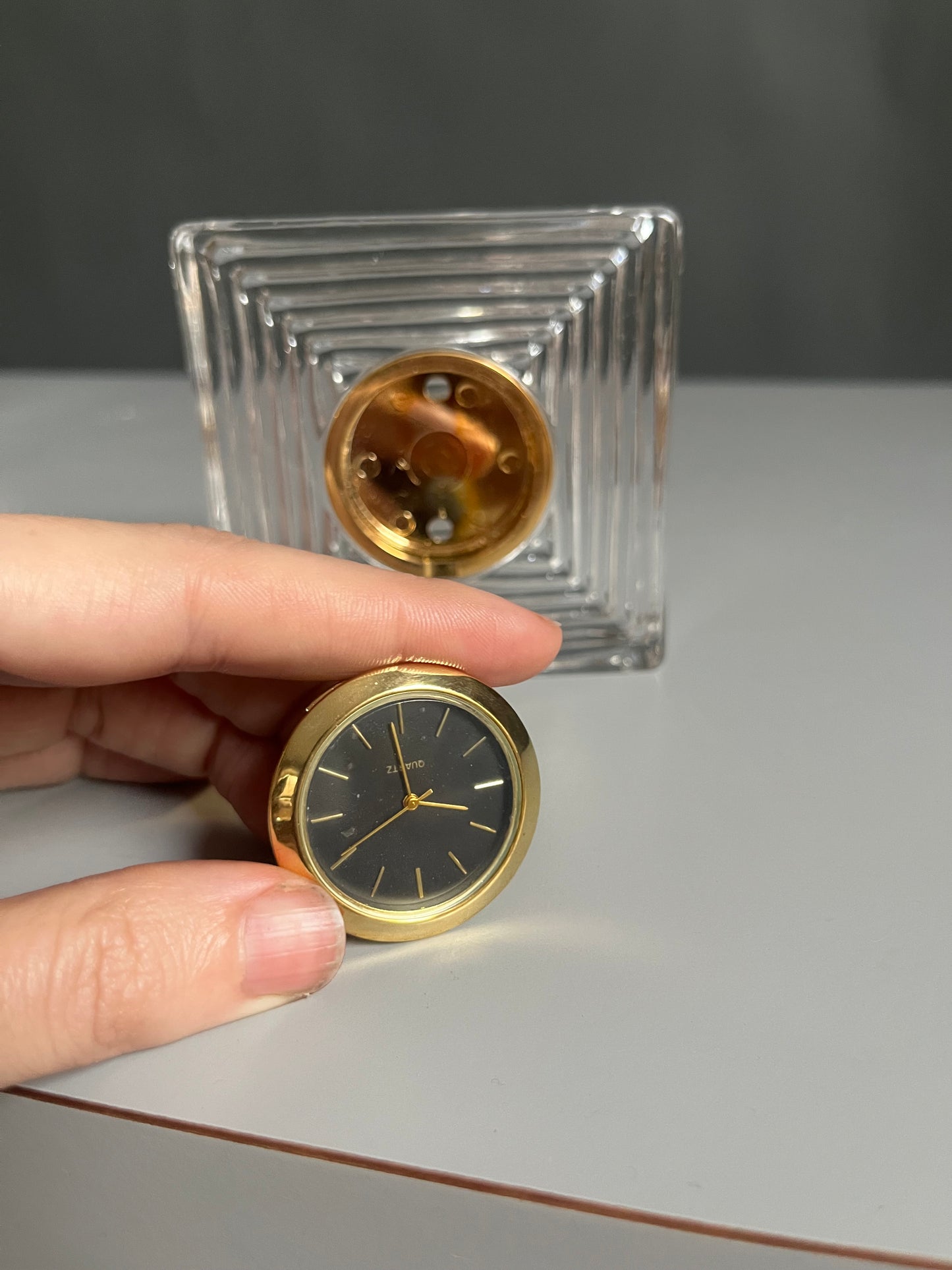 Glass Mini Deco Clock