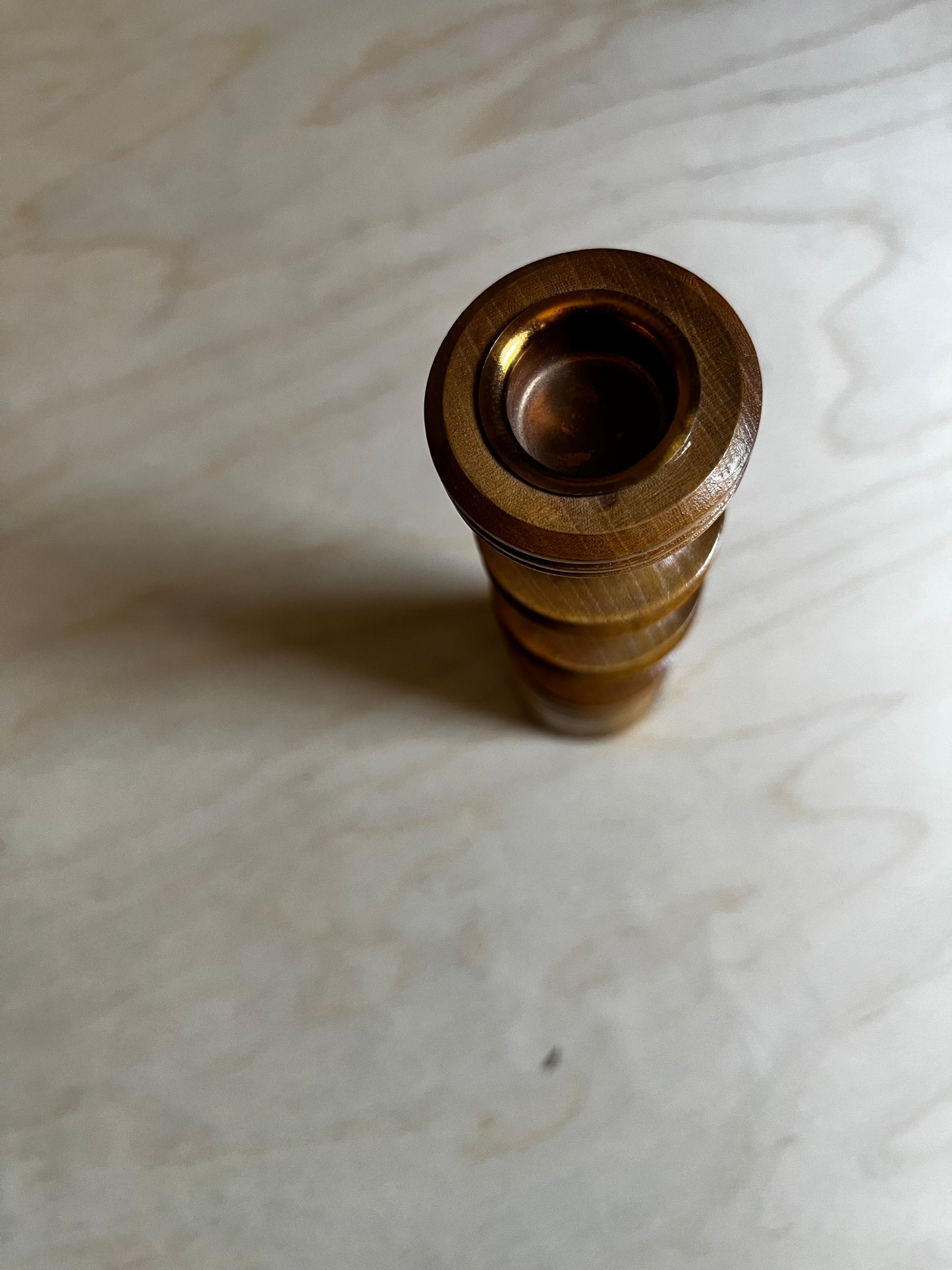 Scandinavian Modern Turned Wood Taper Candle Holder