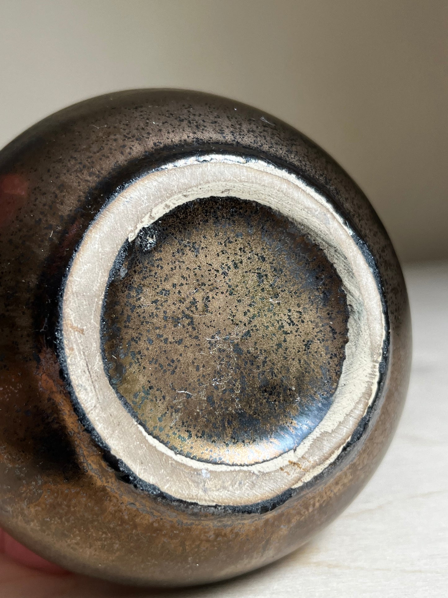 Metallic Bronze Ceramic Vessel