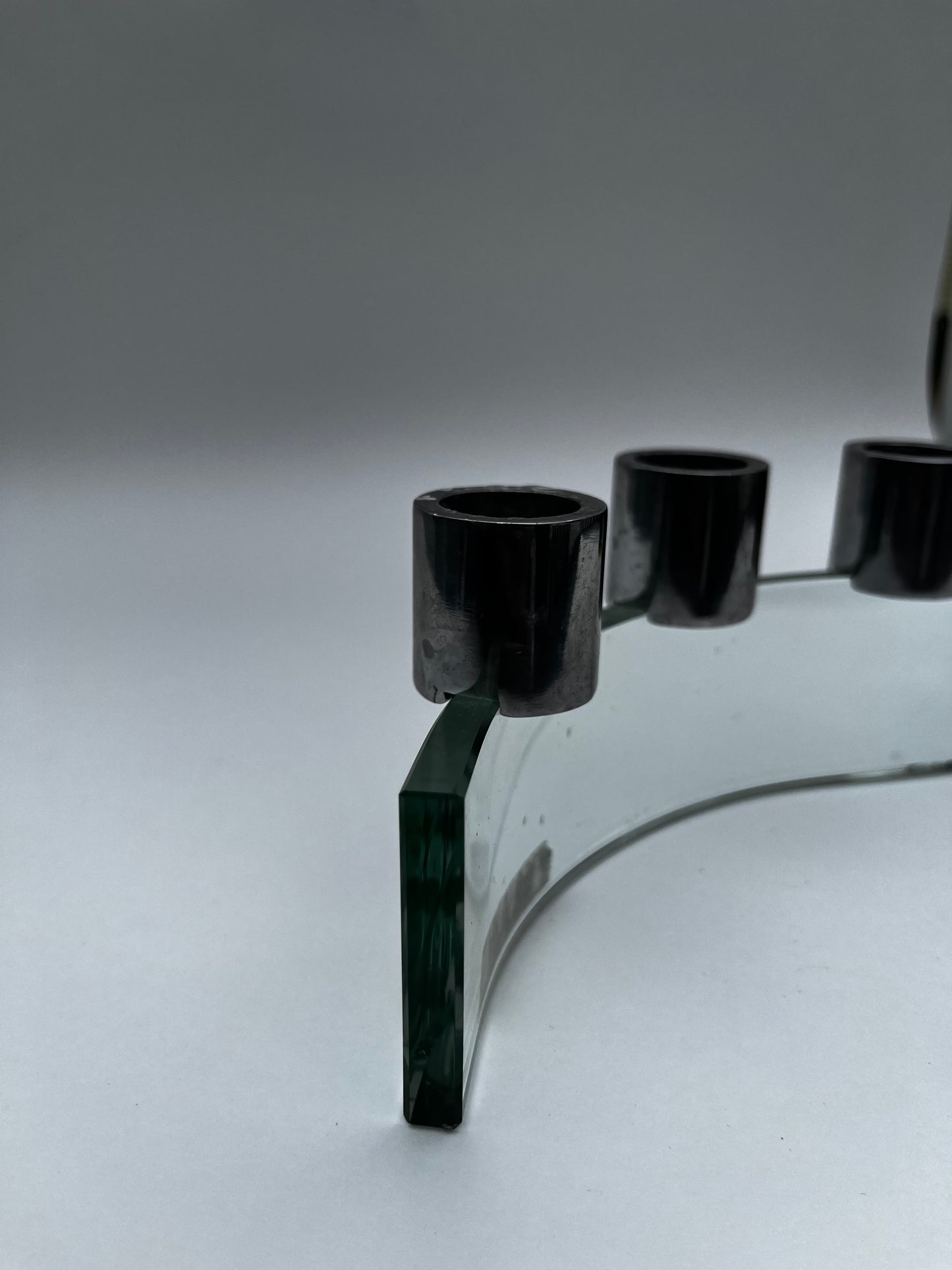 Glass + Chrome Squiggle Taper Holder