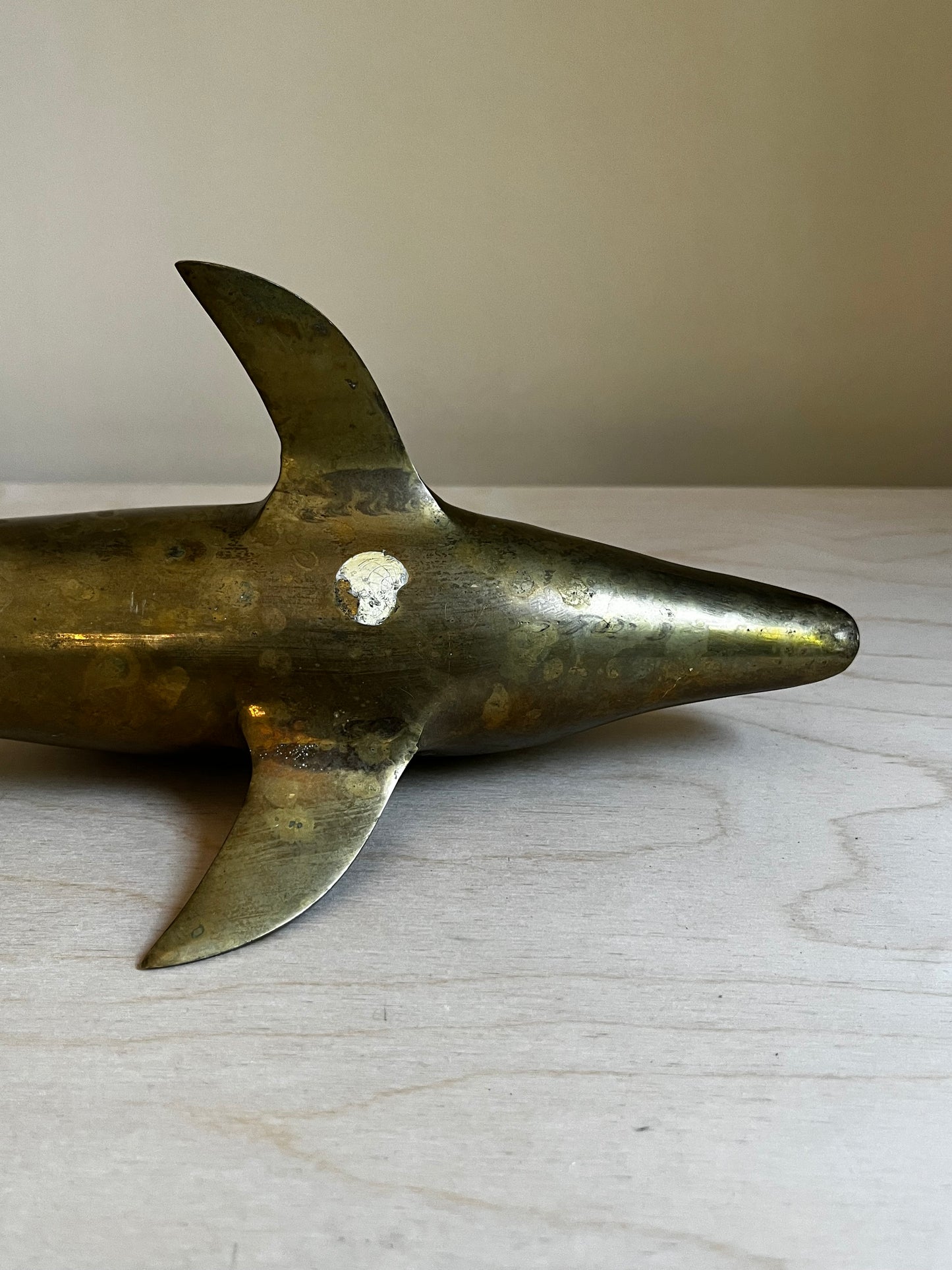 XL 13” Brass Dolphin Figure