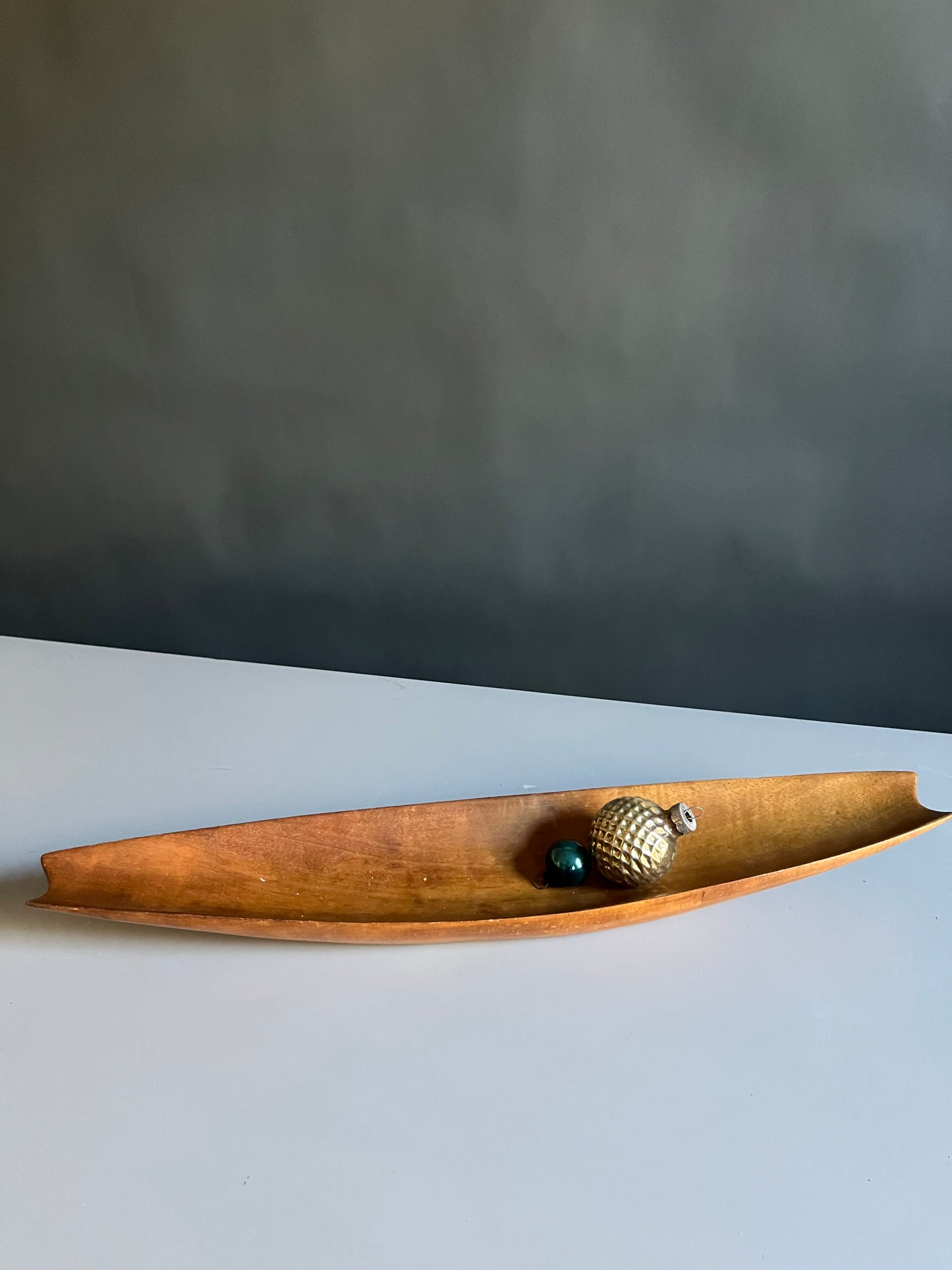 Mid Century Pantalcraft Teak Canoe Bowl