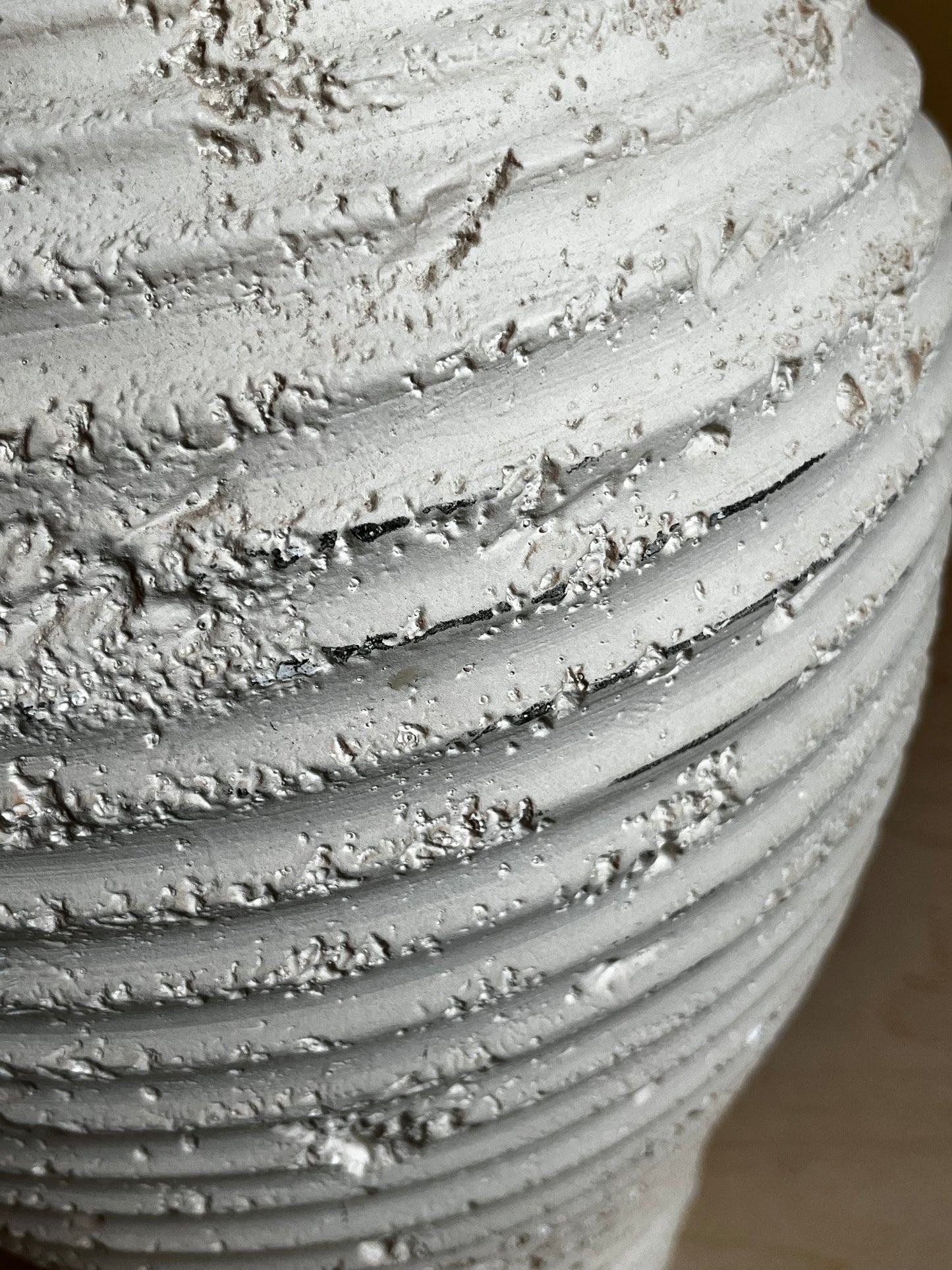 Pair Sculptural Textured Ceramic Table Lamps | 1980s Beehive Organic Modern