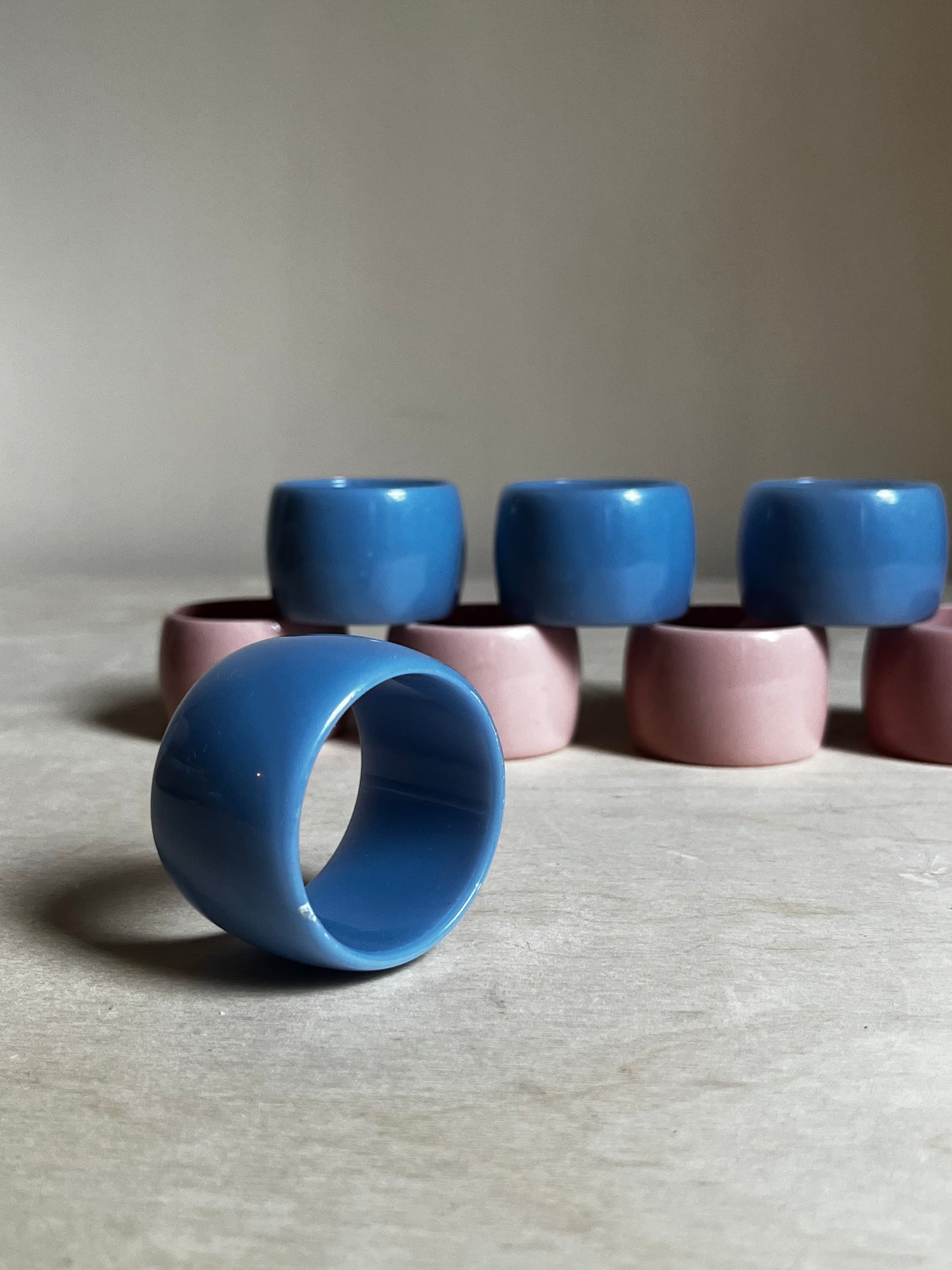 Postmodern Napkin Rings | Blue + Pink | Set of 8