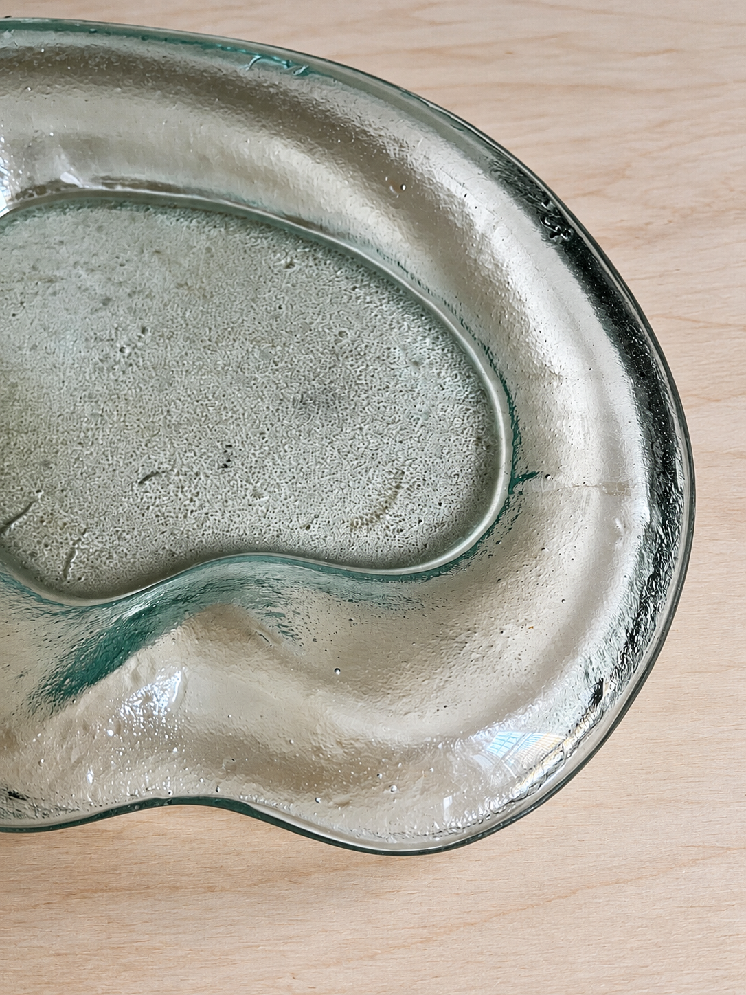 Sculptural Glass Catchall Tray | Organic Freeform Design | Seafoam Green